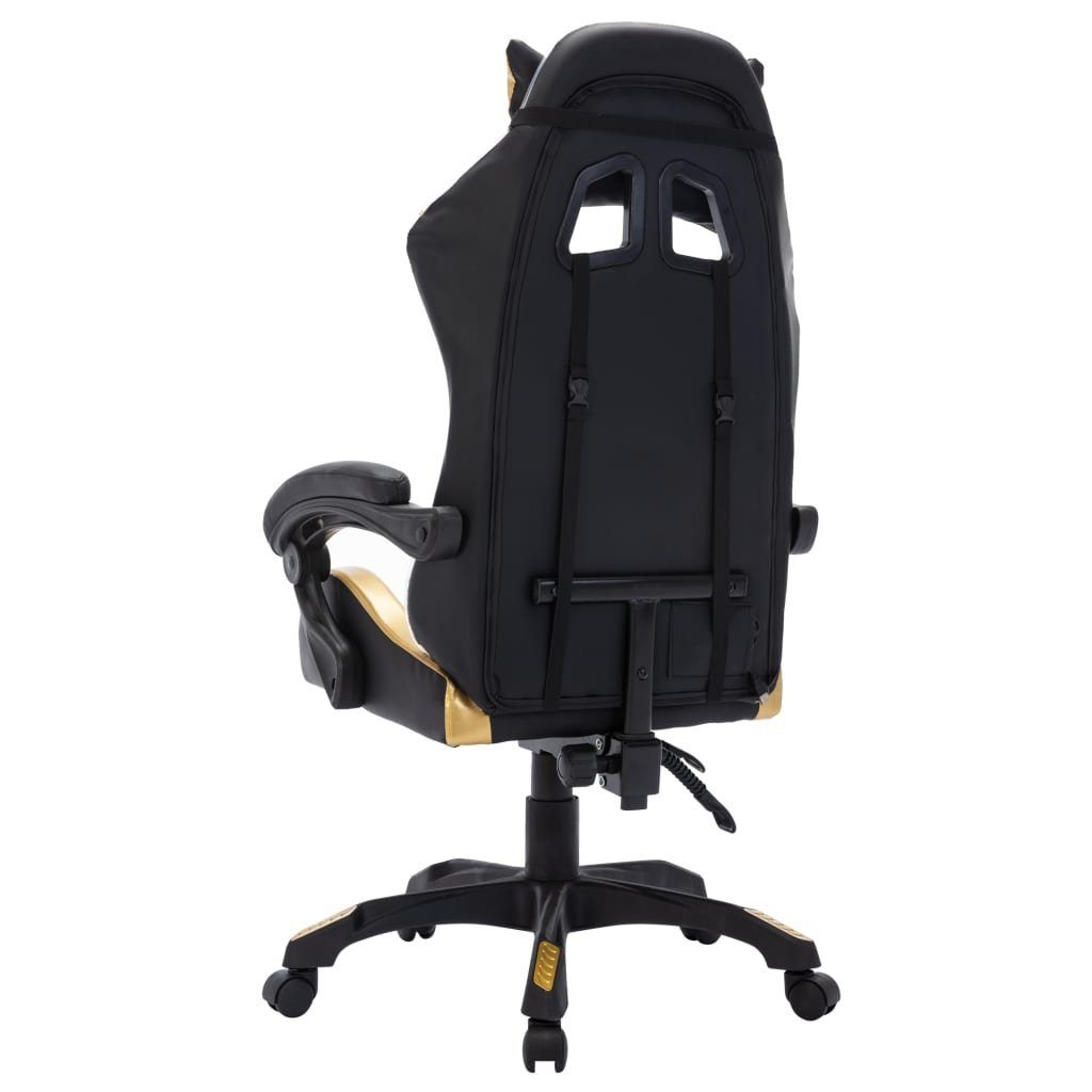 vidaXL Bürostuhl Gaming-Stuhl mit LED-Leuchten und RGB | Schwarz und Gold Schwarz Golden (1 und Golden Kunstleder Schwarz St)