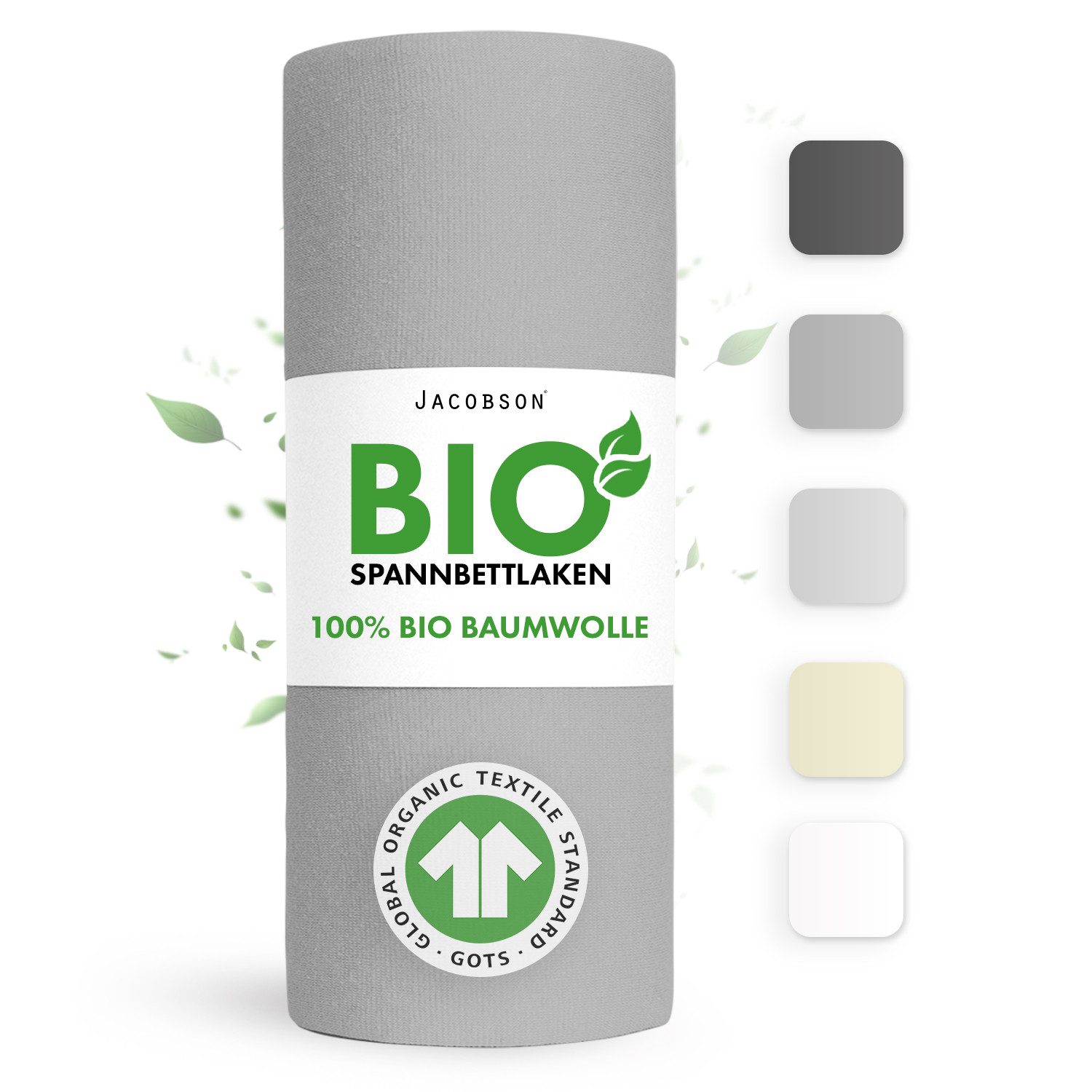 Jacobson Spannbettlaken BIO, Jersey Spannbetttuch, Bettlaken 160 g/m², 100% günstig online kaufen