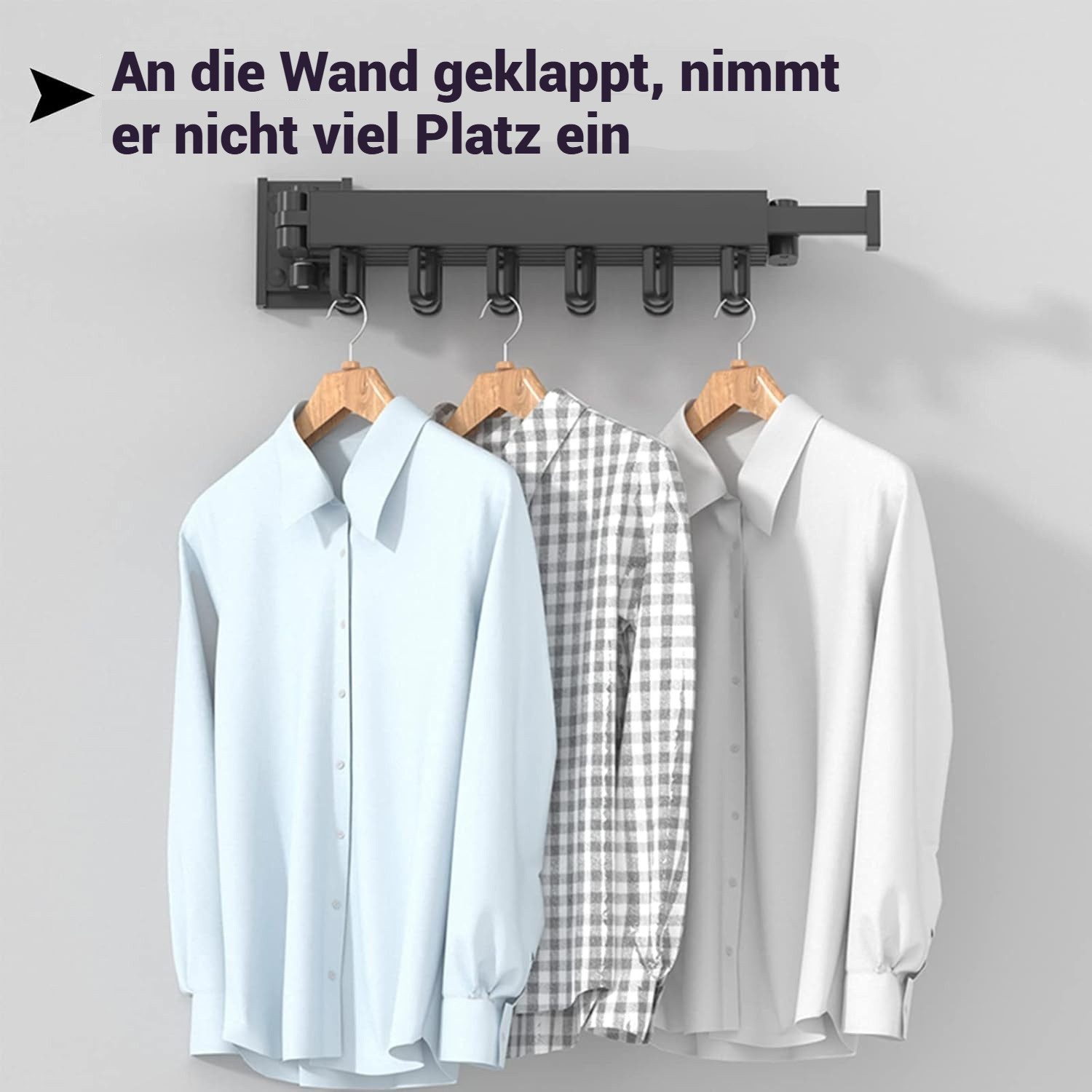 BlingBin Wäscheständer Wandmontierter Kleiderständer, Zusammenklappbar 85CM günstig online kaufen