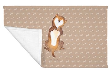 Mr. & Mrs. Panda Handtuch Hund Streicheln - Hundeglück - Geschenk, Reisehandtuch, Hundespruch, (1-St), Allseitig umsäumt