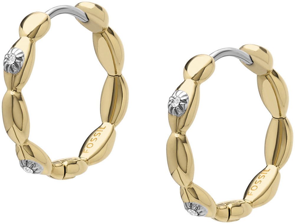 Fossil Paar Creolen Schmuck Edelstahl Ohrringe Sutton Magisches Auge Evil Eye, mit Glasstein