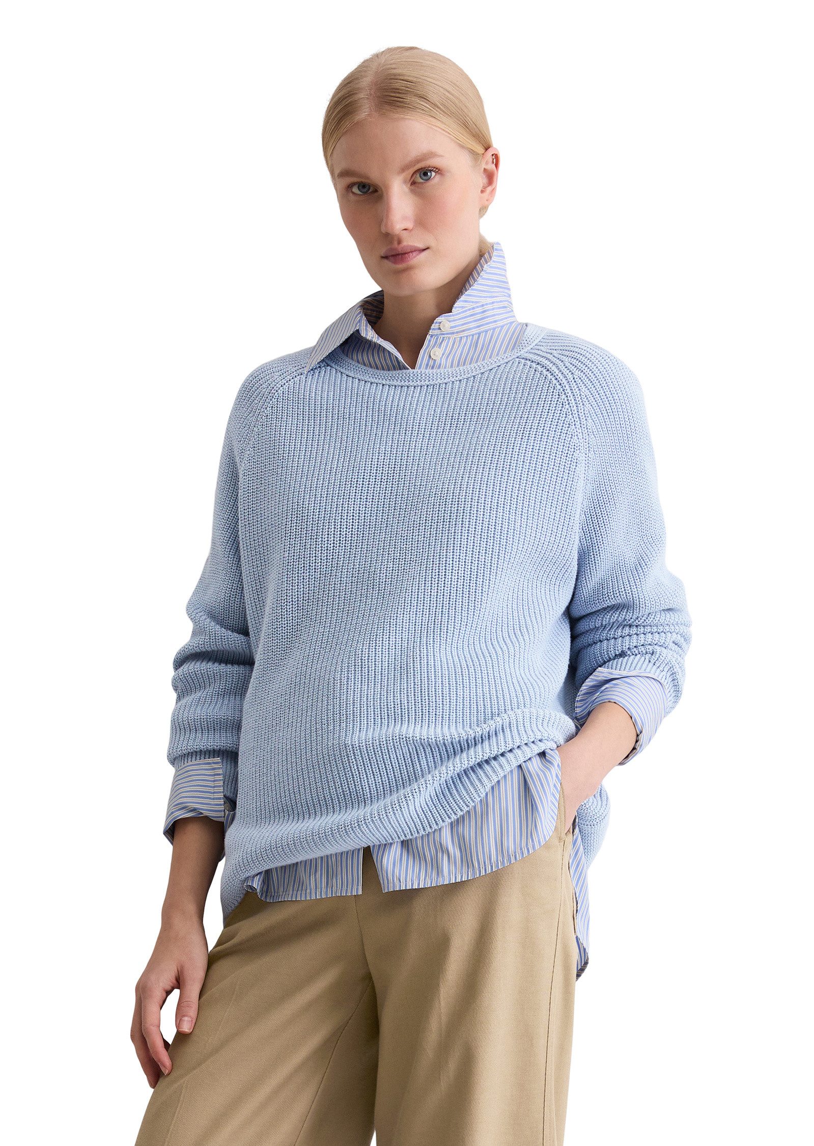 Marc O'Polo Rundhalspullover aus Heavy-Weight-Organic-Cotton