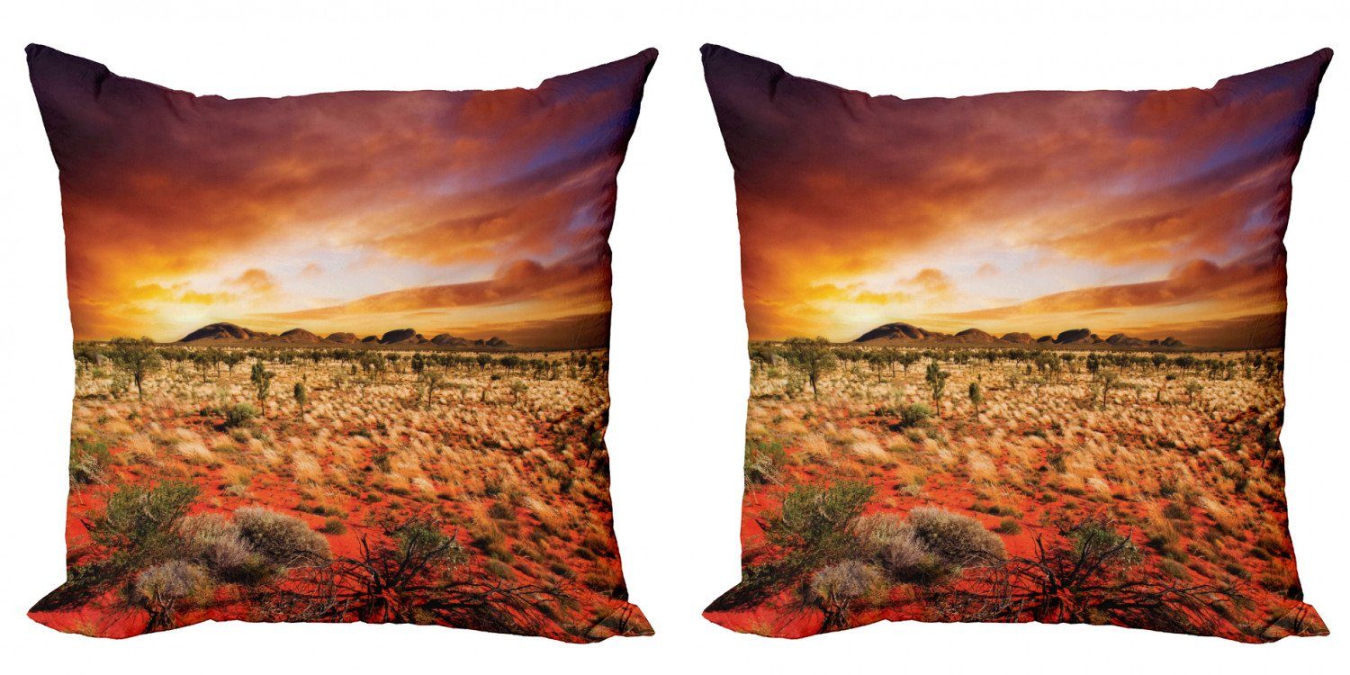 Kissenbezüge Stück), Abakuhaus Doppelseitiger Wüste Digitaldruck, Australia Central Sunset Accent Modern (2