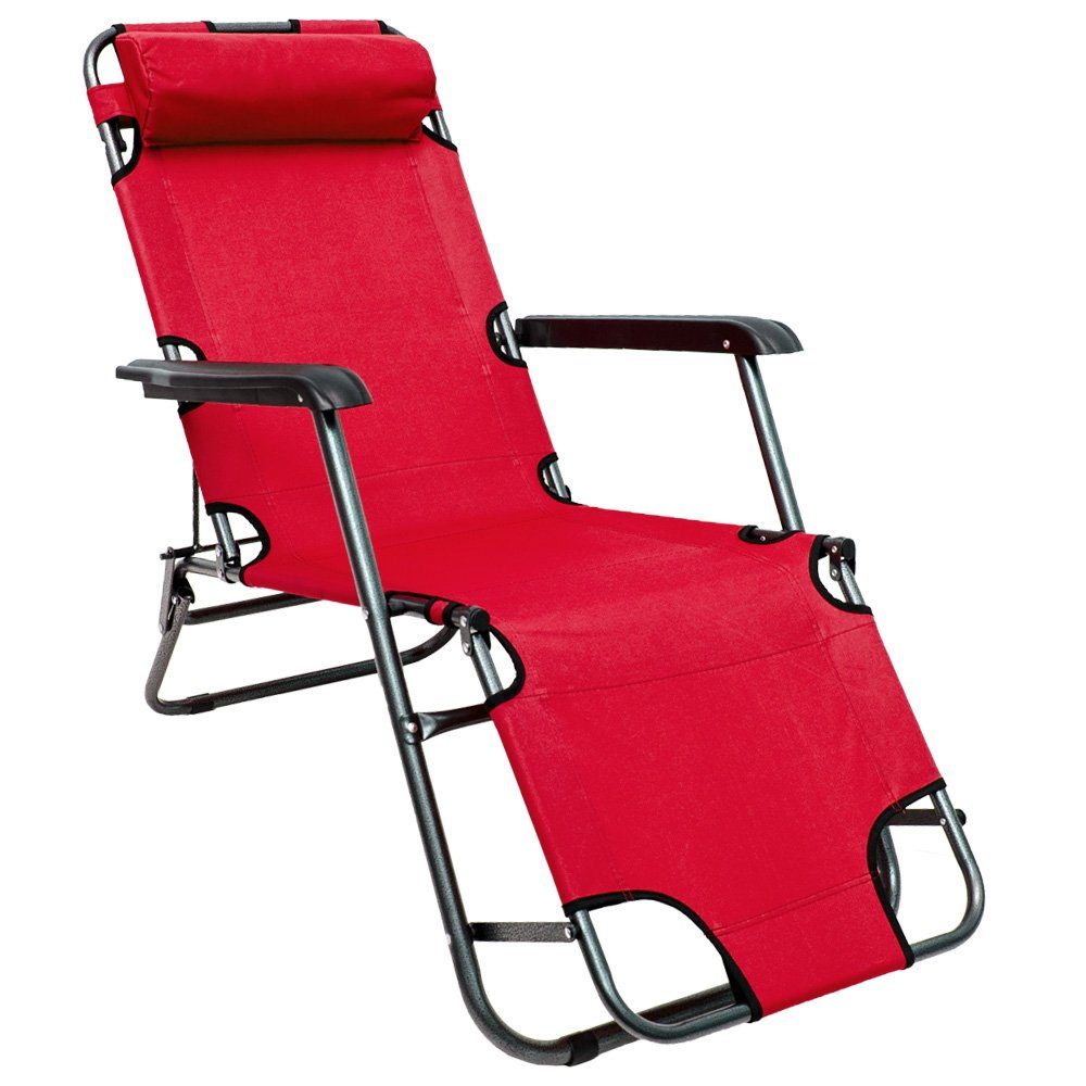 AMANKA Gartenliege 153 x 60 cm - Liegestuhl für Garten & Balkon - Klappbare Campingliege, Sonnenliege bis 100 kg - Verstellbarer Gartenstuhl - Liege Klappbar