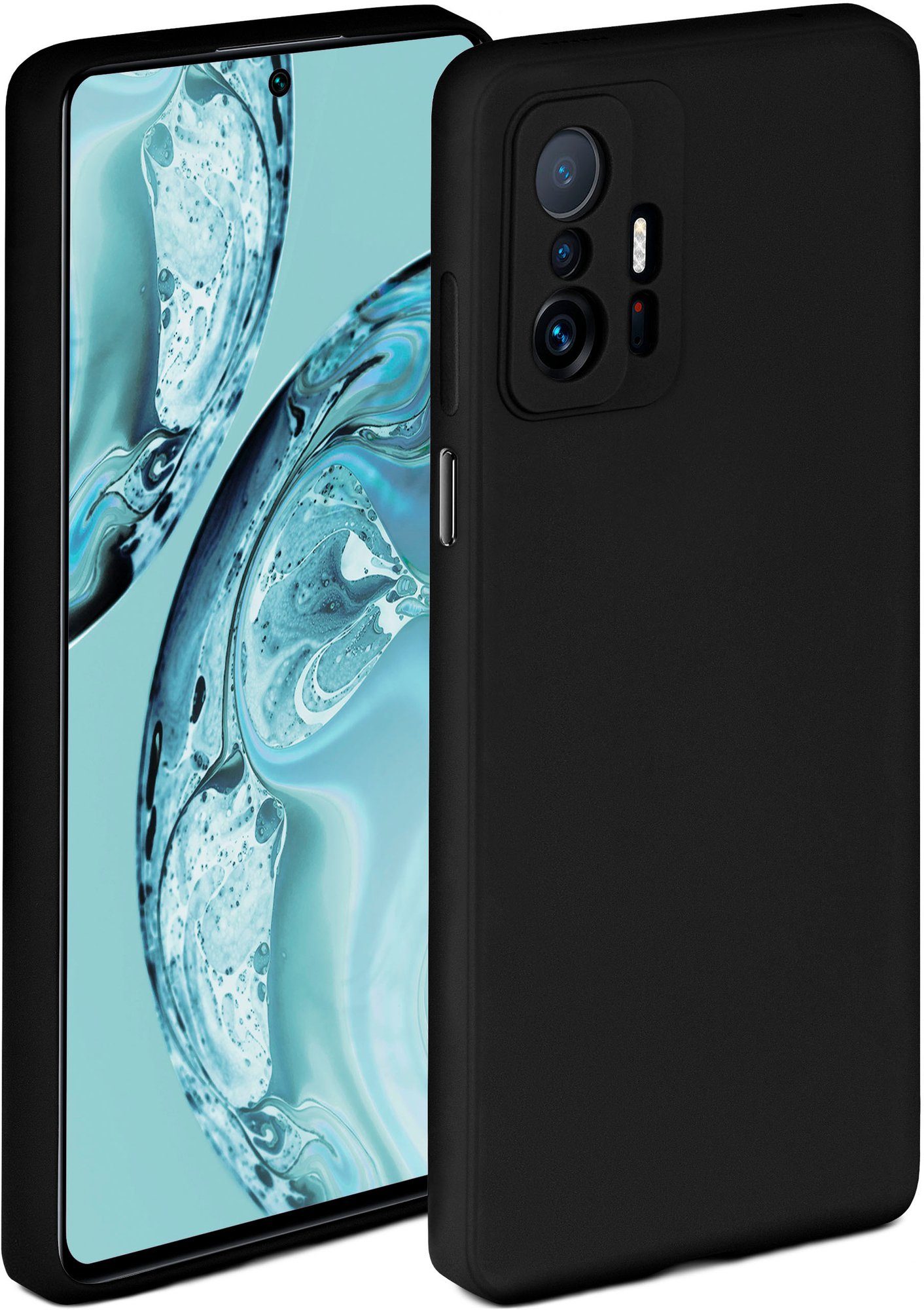 ONEFLOW Handyhülle Soft Case, Hülle aus Silikon, Schutzhülle Bumper, Backcover abdeckung, Silicon Handytasche, Silikonhülle, Schutz Cover, weiche Handyhülle - matt Schwarz