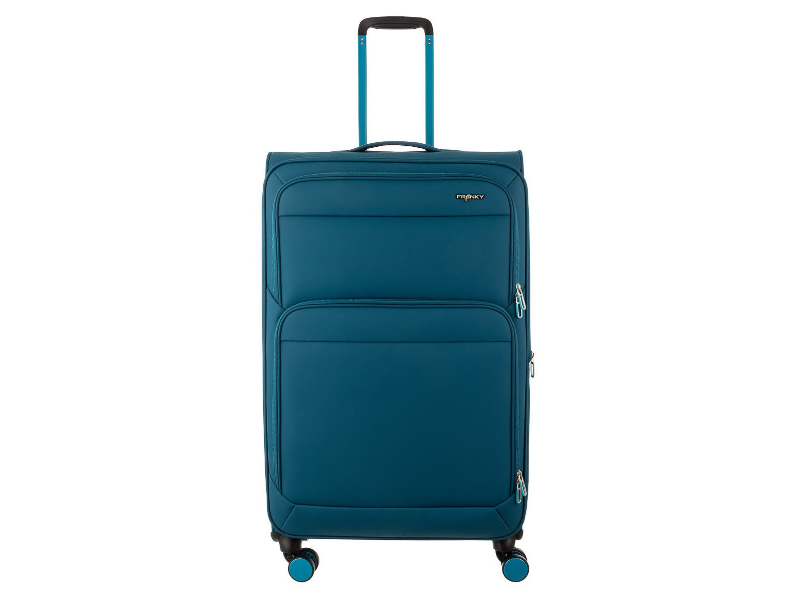 Franky Weichgepäck-Trolley Koffer Gr. L Reisegepäck T27-B Spinner 75er mit Dehnfalte, 4 Doppellenkrollen Rollen, Dehnfalte TSA Schloss