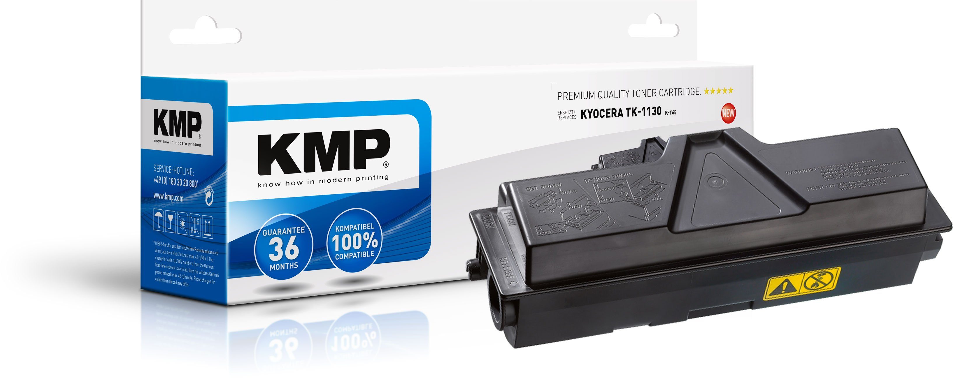 KMP Tonerkartusche 1 Toner (1-St) K-T65 - black, Kyocera ERSETZT TK-1130