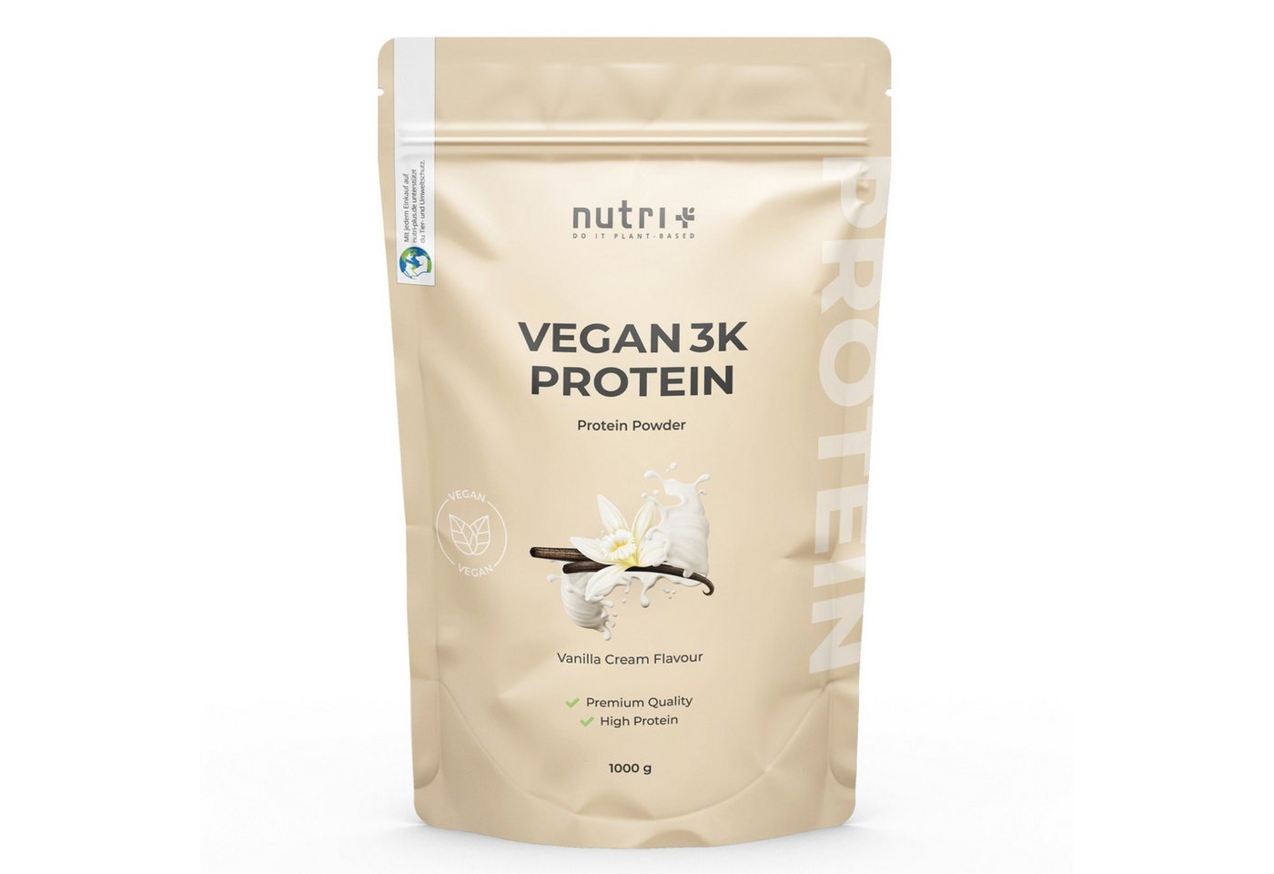nutri+ Protein Pulver Vegan 3K Pulver, 1 er 1000 g