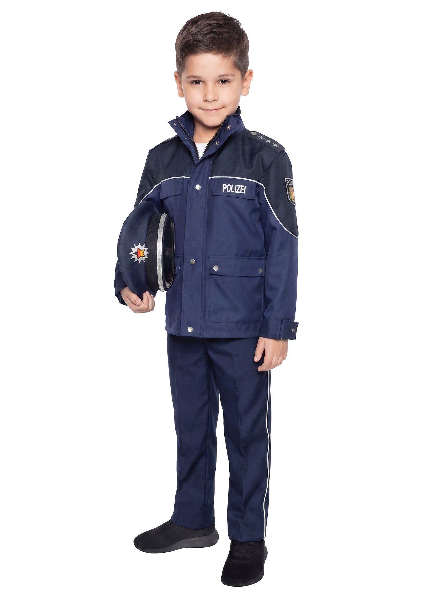 Maskworld Polizei-Kostüm Polizei - Karnevalskostüm Faschingskostüm Kinder, Originalgetreues Polizistenkostüm von MASKWORLD