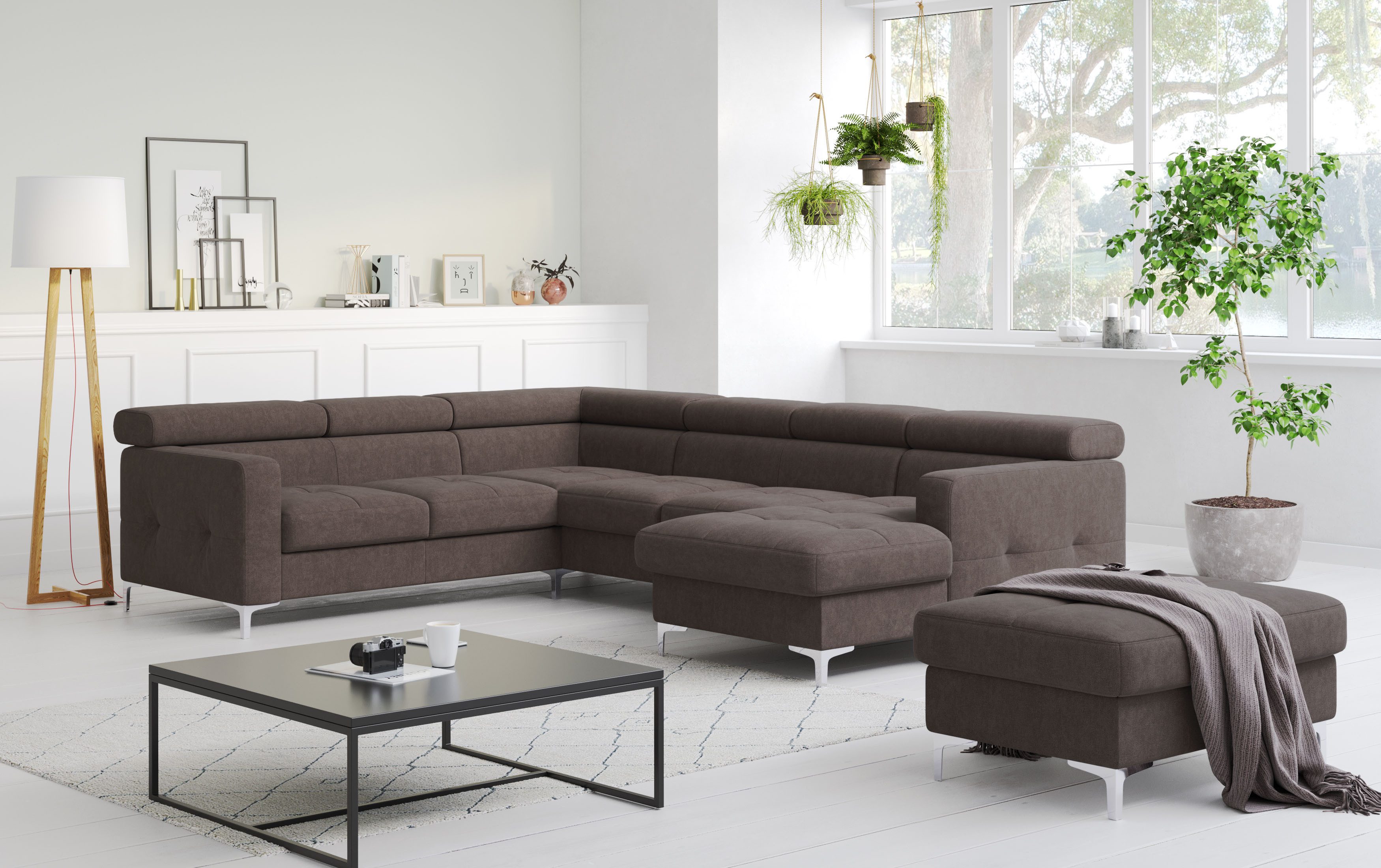 COTTA Wohnlandschaft Sammy U-Form, mit Kopfteilverstellung, wahlweise mit Bettfunktion & Bettkasten