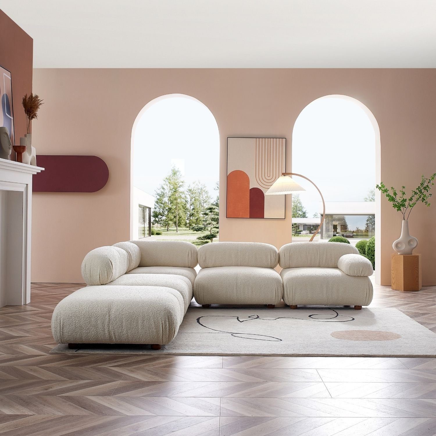 Aufbau aus enthalten! Komfortschaum im neueste Touch Generation und Sitzmöbel Knuffiges Weiß-Beige-Lieferung Sofa Preis me
