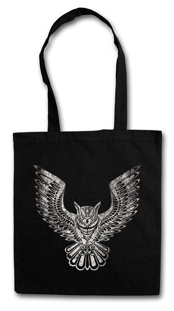 Urban Backwoods Beuteltasche Owl II Stofftasche Eule Cartoon Cute Hipster Indie Electro Tattoo (1-tlg), Rockabella Burlesk Pin Up