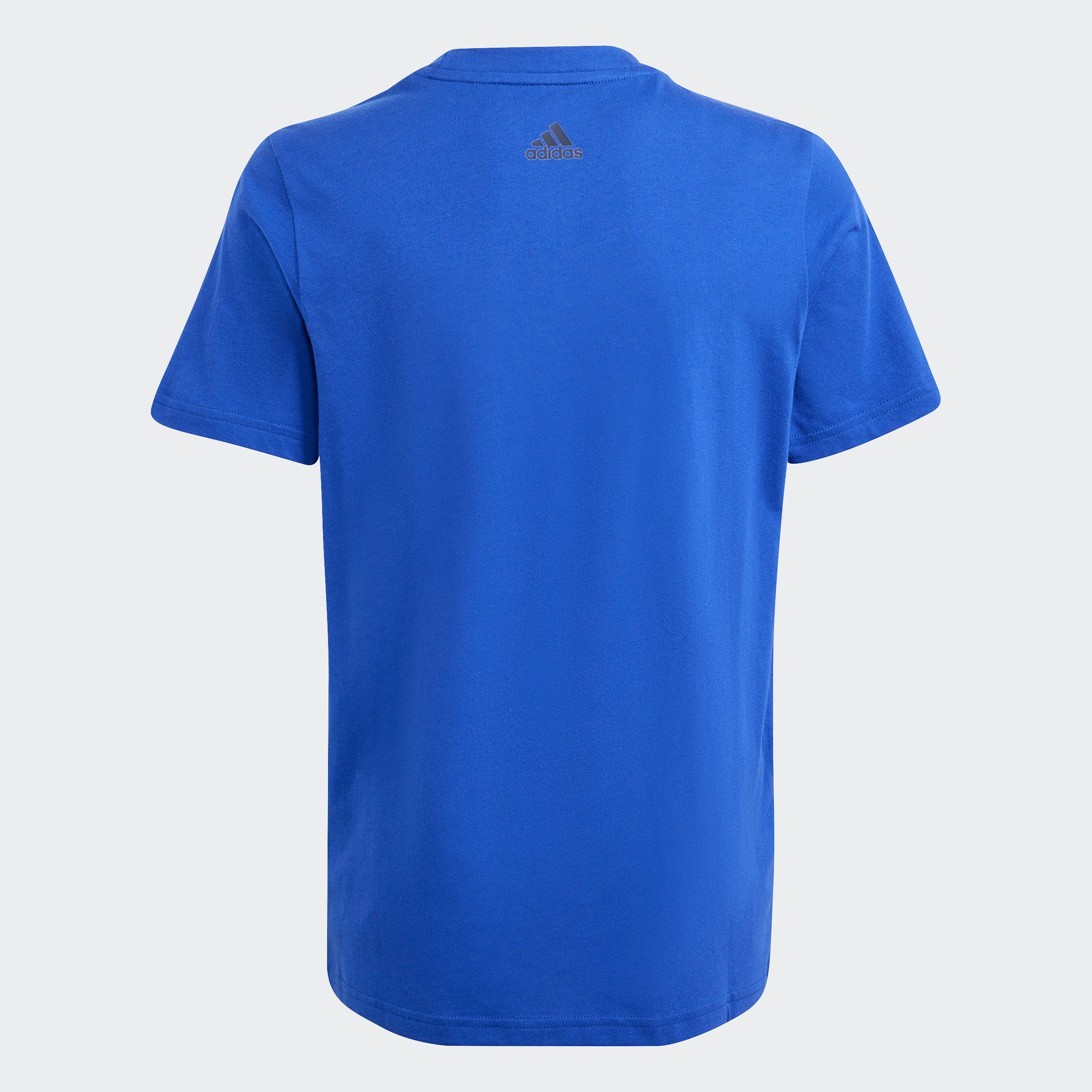 adidas Sportswear T-Shirt ESSENTIALS Ink Blue LINEAR Lucid Semi COTTON Legend / LOGO