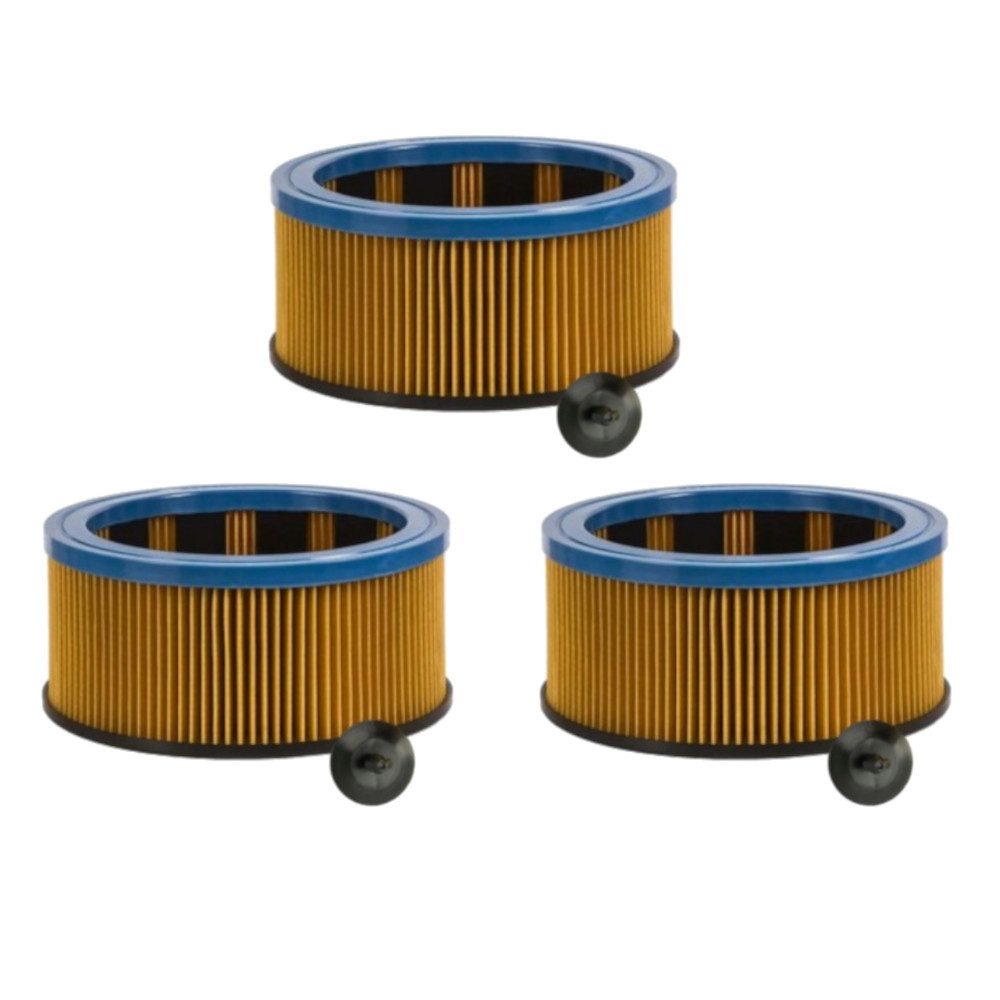 Trade-Shop Ersatzfilter 3x passend für Starmix HS A-1432 EWS AS 1020 PH AS 1032 PG, Zubehör für Metabo 631753000 / Starmix FPP 3600, Faltenfilter / Rundfilter / Lamellenfilter inkl. Befestigungsschraube