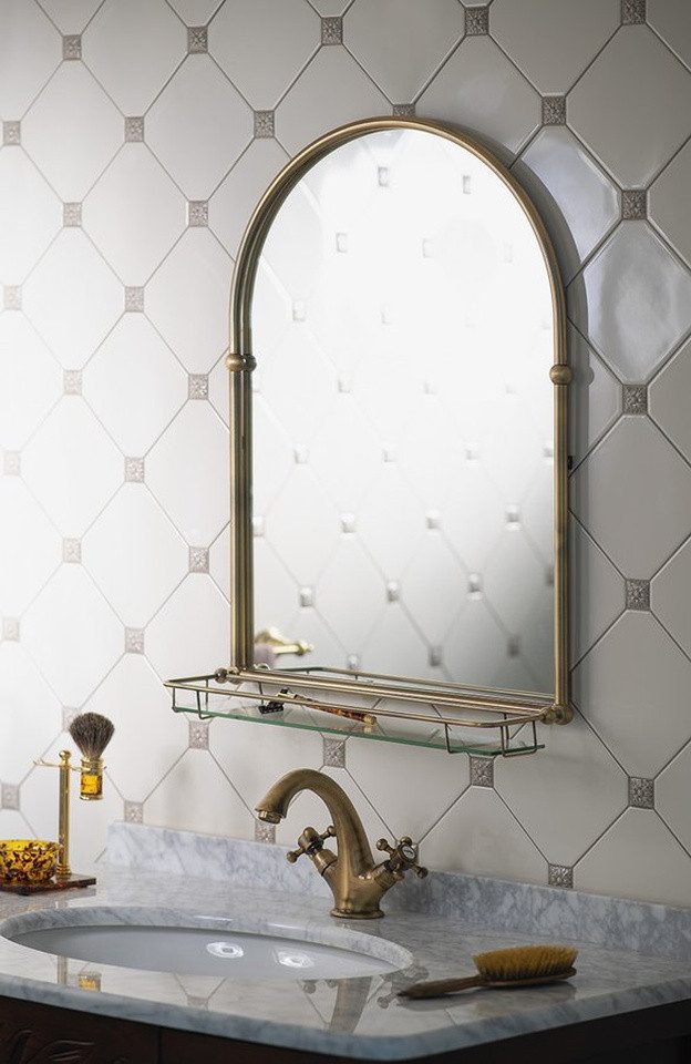 Sapho Badspiegel TIGA Spiegel mit Ablage 48x67cm, Bronze, Sapho-HZ206 Spiegel im Rahmen;Spiegel mit Ablage