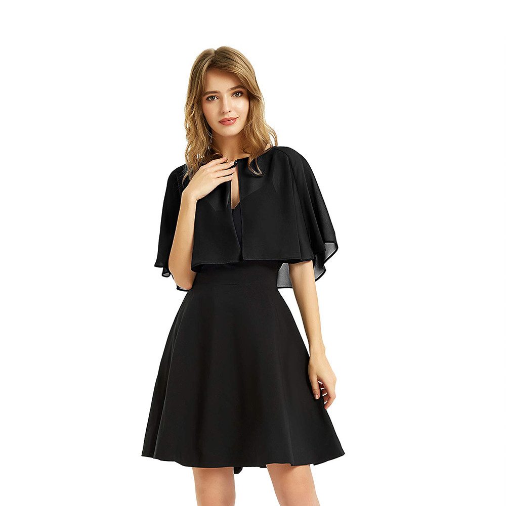 Zaewry Bolero Damen-Bolero aus Chiffon,Halbarm, kurzes Abendkleid-Schal Schal, Hochzeit, Cape, Bolero, Chiffon Coverup,Sommer Strickjacke