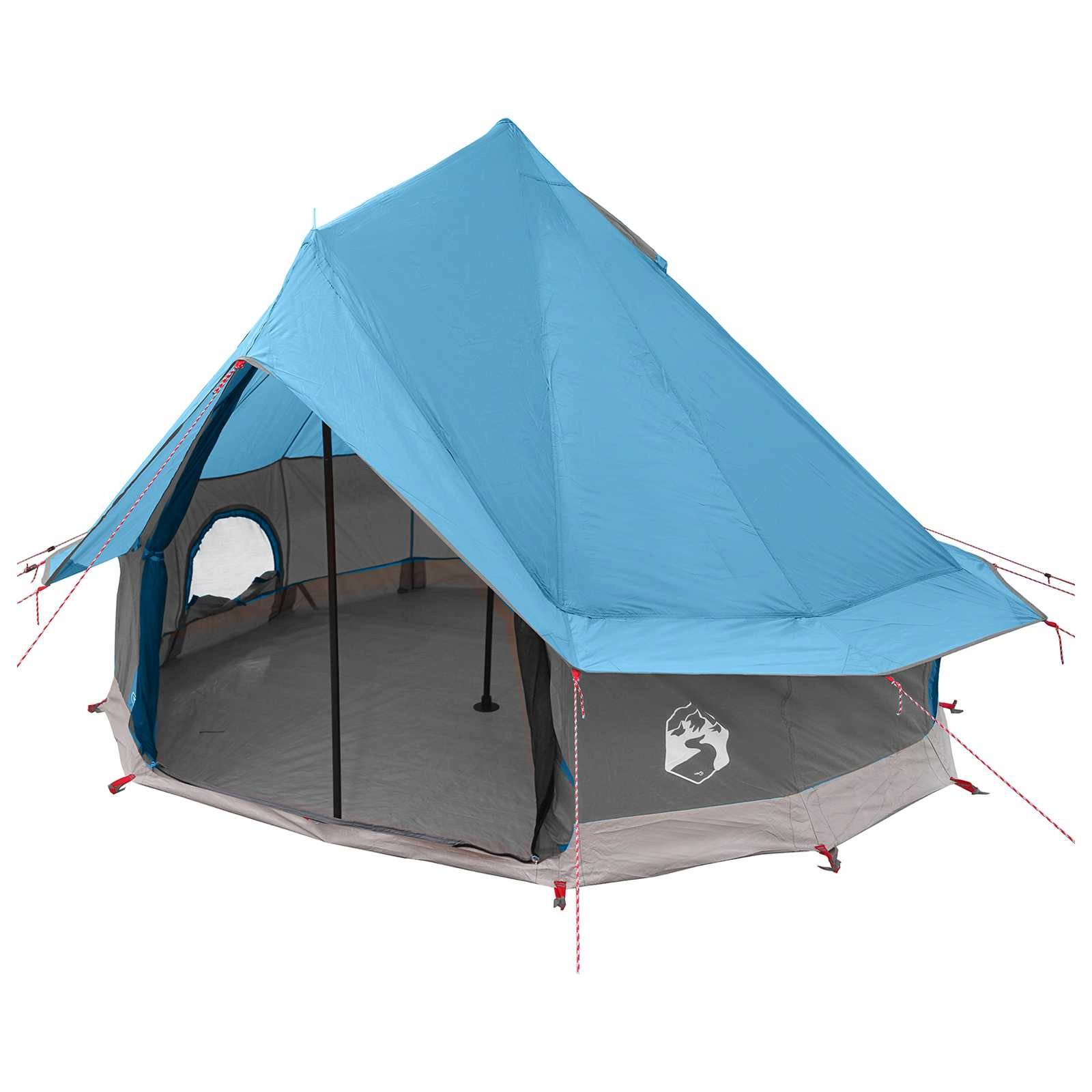 vidaXL Tipi-Zelt Tipi Zelt mit Dach Blau 250 x 250 cm Polyester und Stahl, (1 tlg)