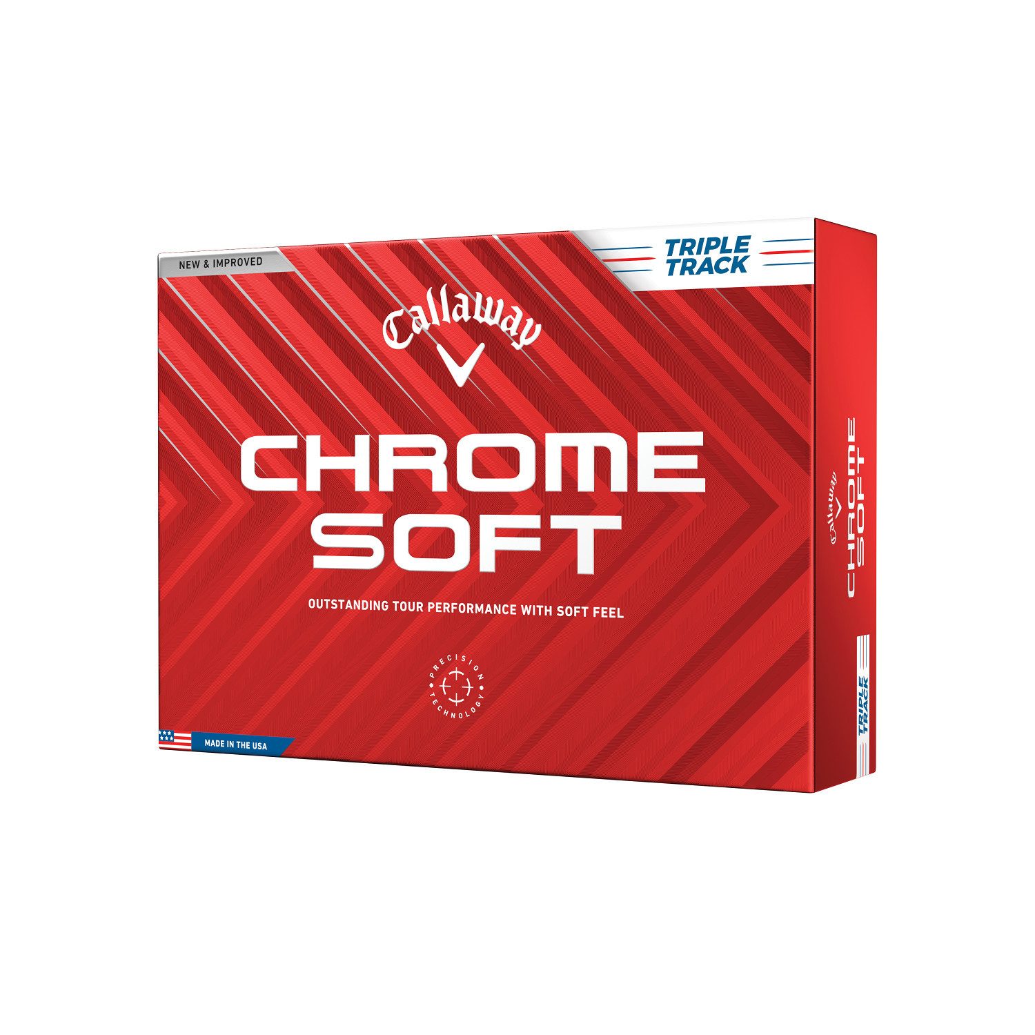 Callaway Golfball Chrome Soft Triple Track 12er Pack (1-St), Triple Track Alignment Linien