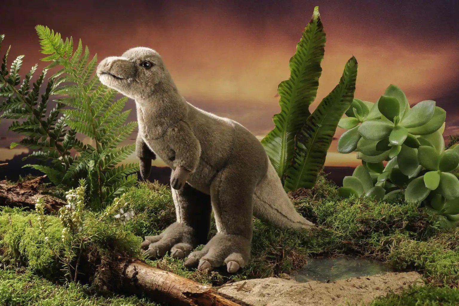 Kösen Kuscheltier Kösen Dino Tyrannosaurus Rex stehend 30 cm grau Plüschsaurier