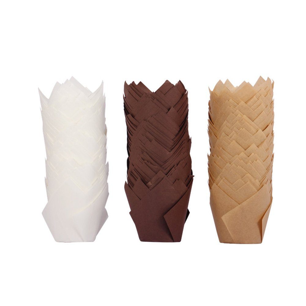 HIBNOPN Muffinform Backförmchen aus Papier Tulpe Cupcake Liner Wrapper 150 Stücke, (150-tlg)