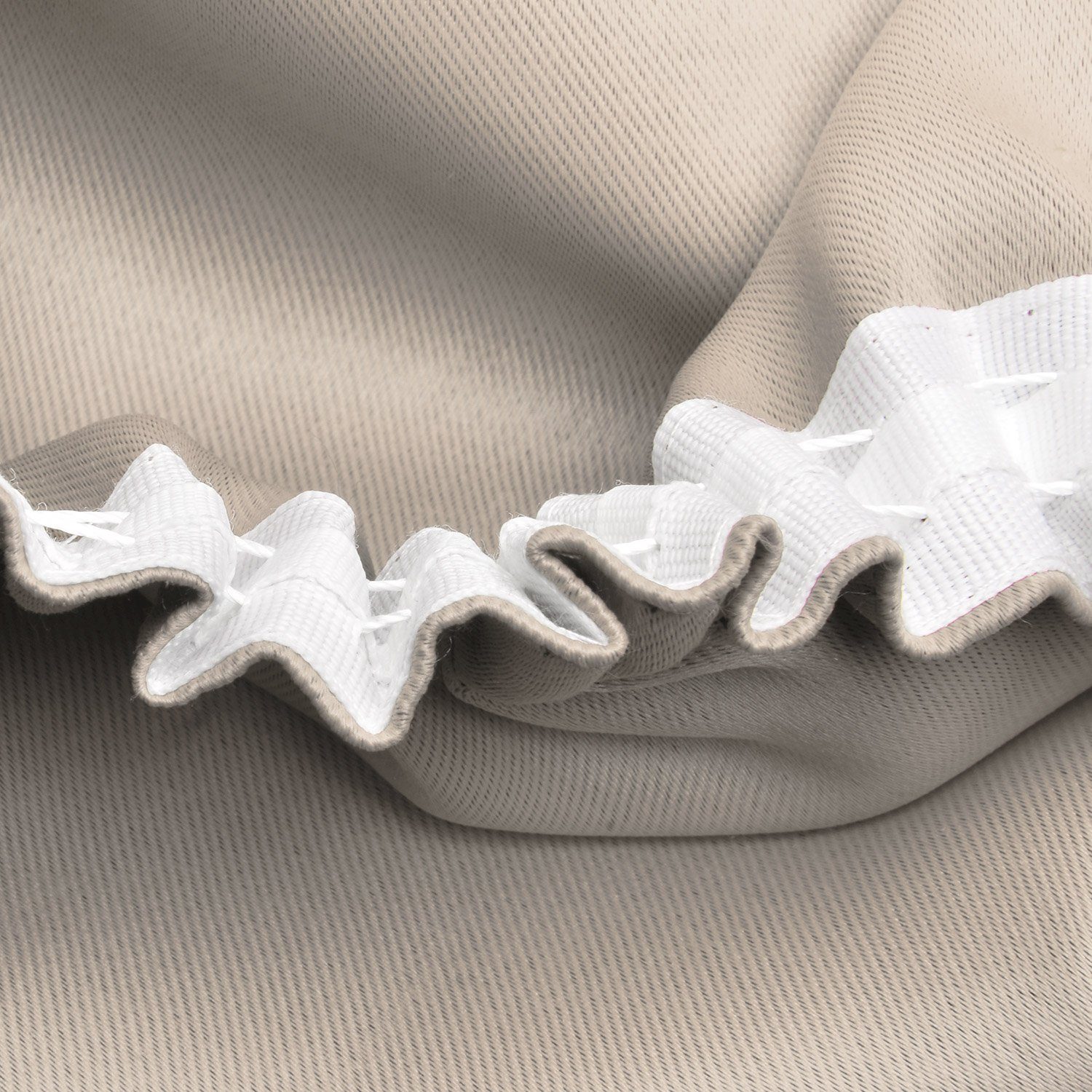 Beautissu Vorhang 2er Set Blackout Vorhang Blickdicht Creme Amelie BK, 140x245cm, Kräuselband Gardine Set mit Universalband für Lange Fenster – Bild 4 von 4