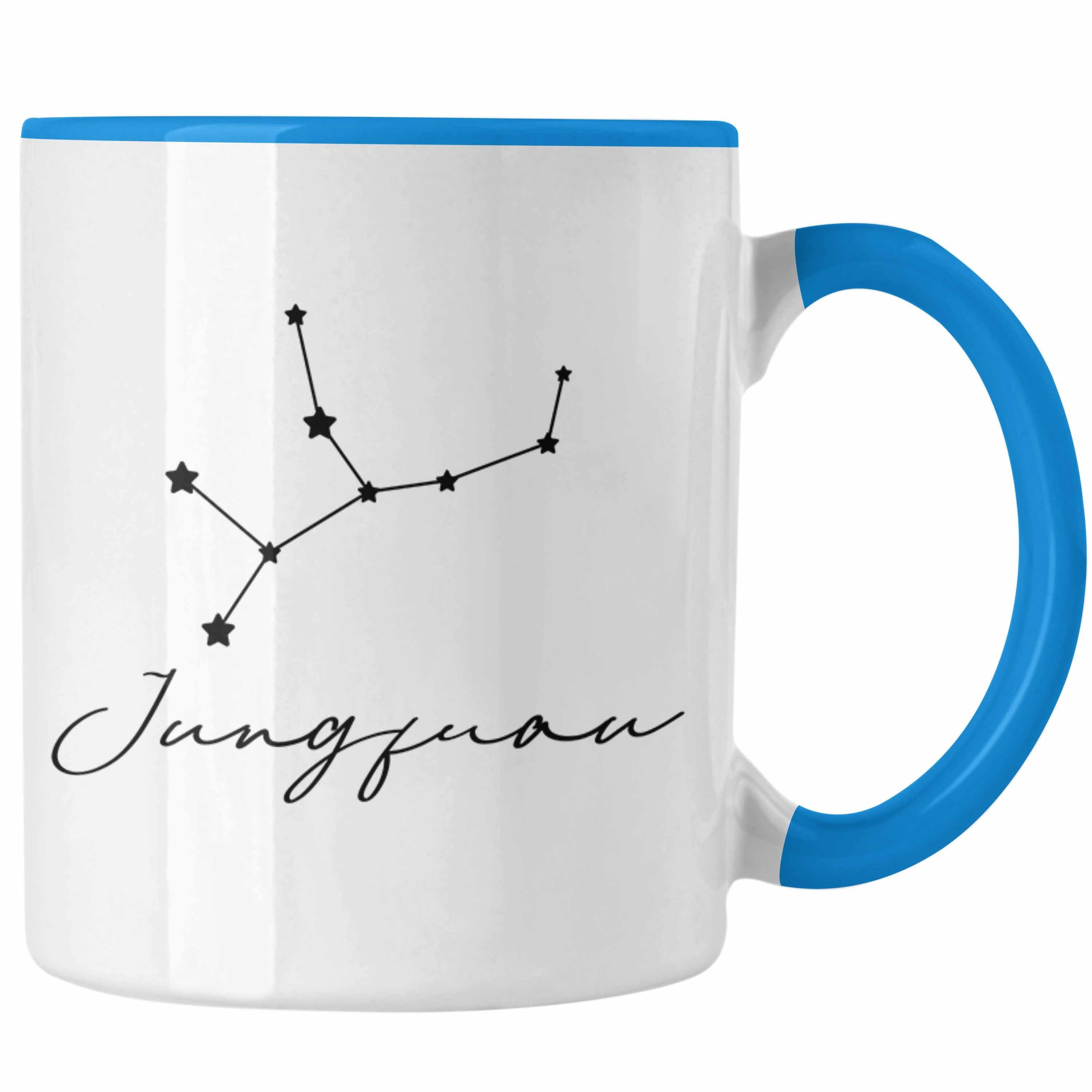 Trendation Tasse Tasse Blau Tierkreiszeichen Sternzeichen Trendation - Jungfrau Horoskop Geschenk