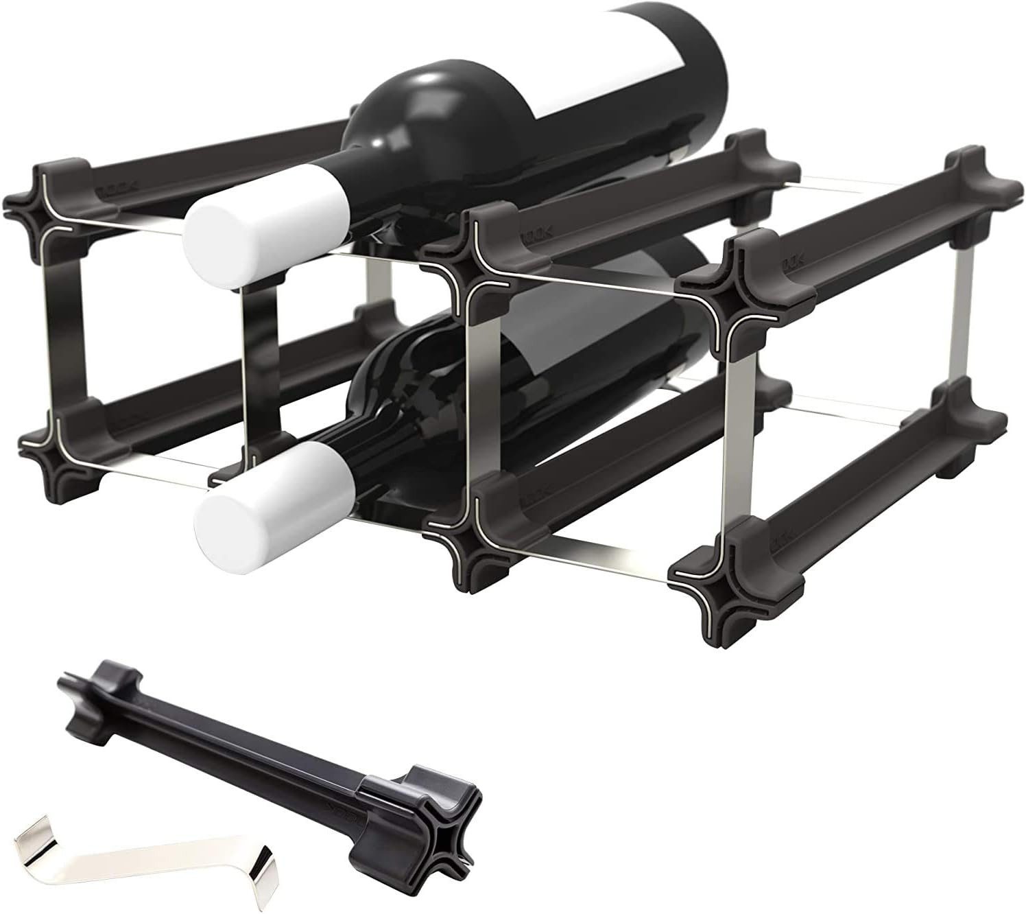 NOOK Flaschenregal Weinregal Stapelbar 3er-Kit – Modular & erweiterbar – für 6 Flaschen, Die Set-Typen des NOOK-Weinregals reichen vom Starter Kit für 6 Flaschen bis zum Large Kit für 60 Flaschen, Australisches Design / Platzsparend & vielseitig / Optimale Lagerung