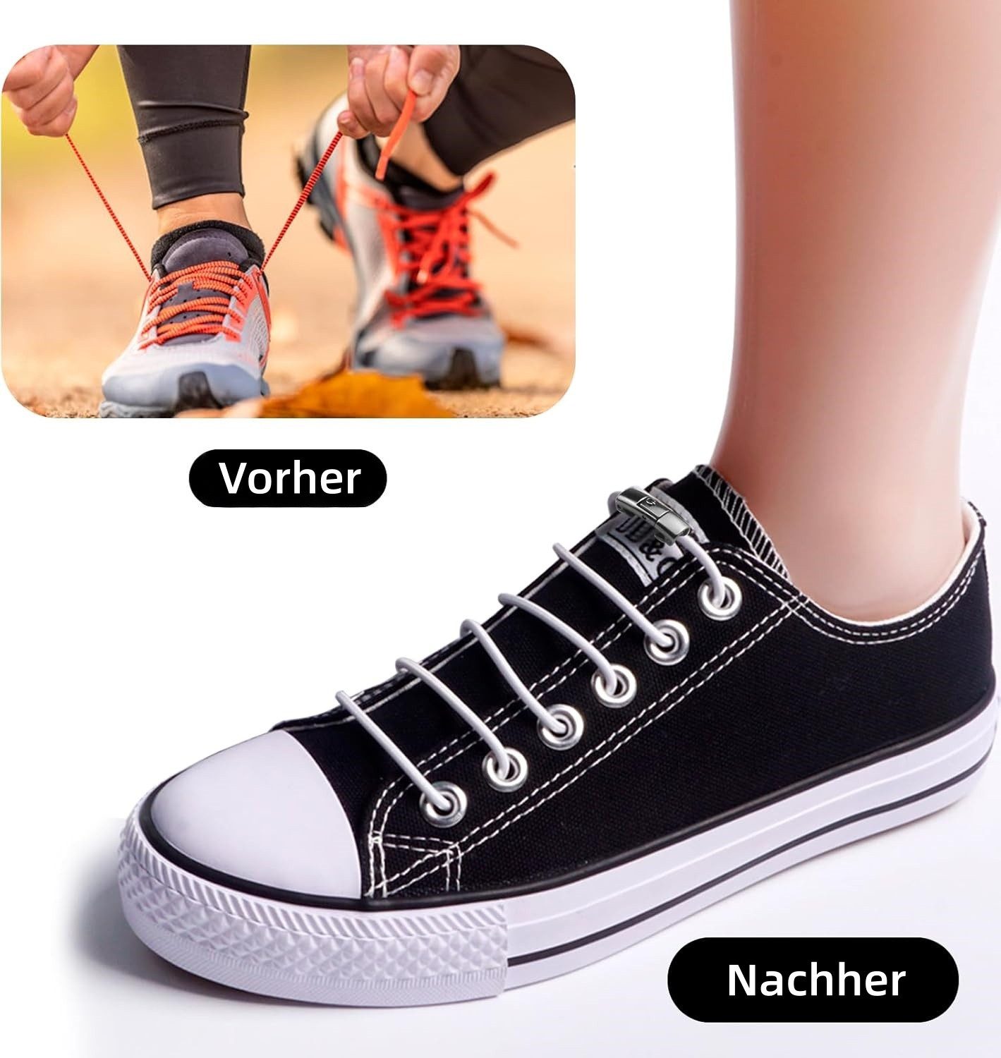 FOUORTUNATE-BEE Schnürsenkel 12 Schnürsenkel-Clips für schnelles An- und Ausziehen, Für Kinder- und Erwachsenenschuhe, Sport & Freizeit – Bild 4 von 5