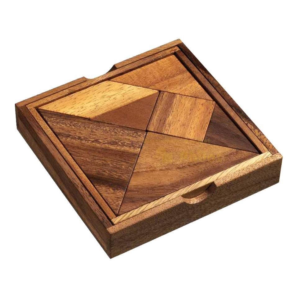 Philos Spiel, Tangram - 7 Puzzleteile - Denkspiel - Knobelspiel - Geduldspiel