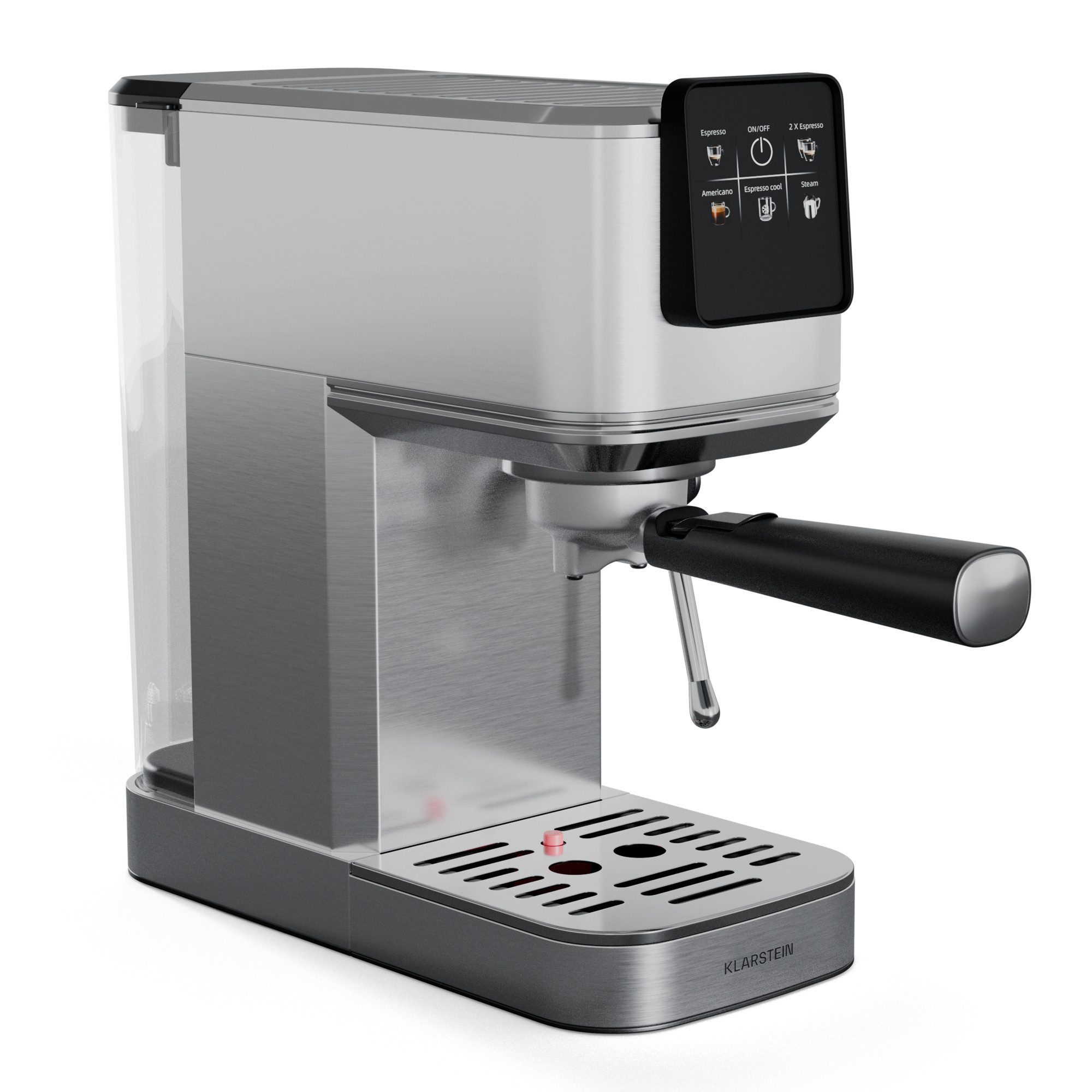 Klarstein Espressomaschine, Edelstahlfilter, Elektrisch 20 Bar Kaffemaschine Milchaufschäumer Touch