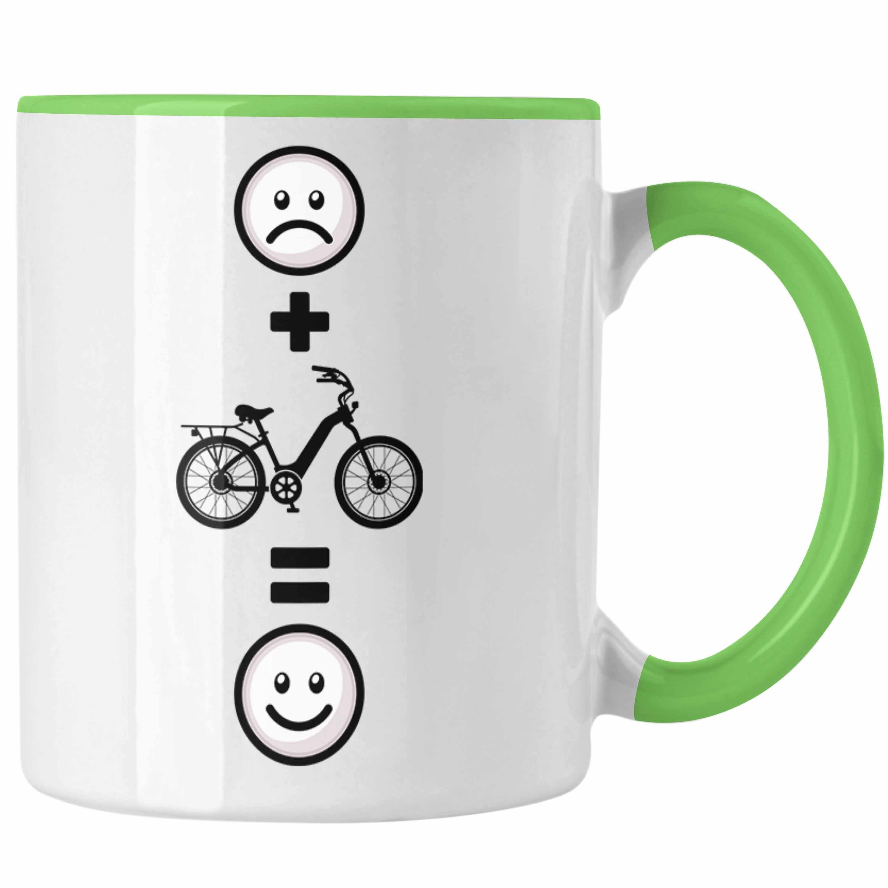 Trendation Tasse E-bike Tasse Geschenk für E-Bike fahrer Geburtstag Lustige Geschenkide Grün