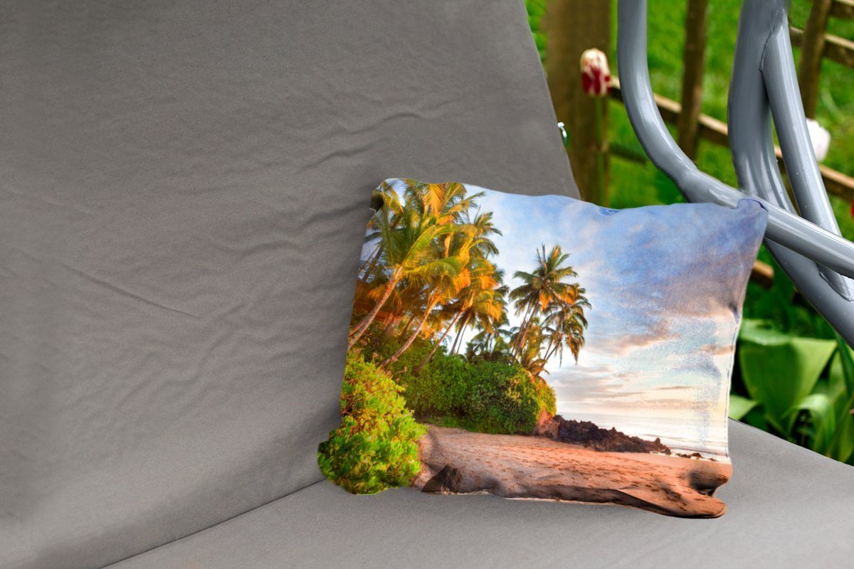 Schief Outdoor-Dekorationskissen, MuchoWow Hawaii, Polyester, Dekokissen Palmen Dekokissenbezug, Insel amerikanischen Kissenhülle der am hängende Strand