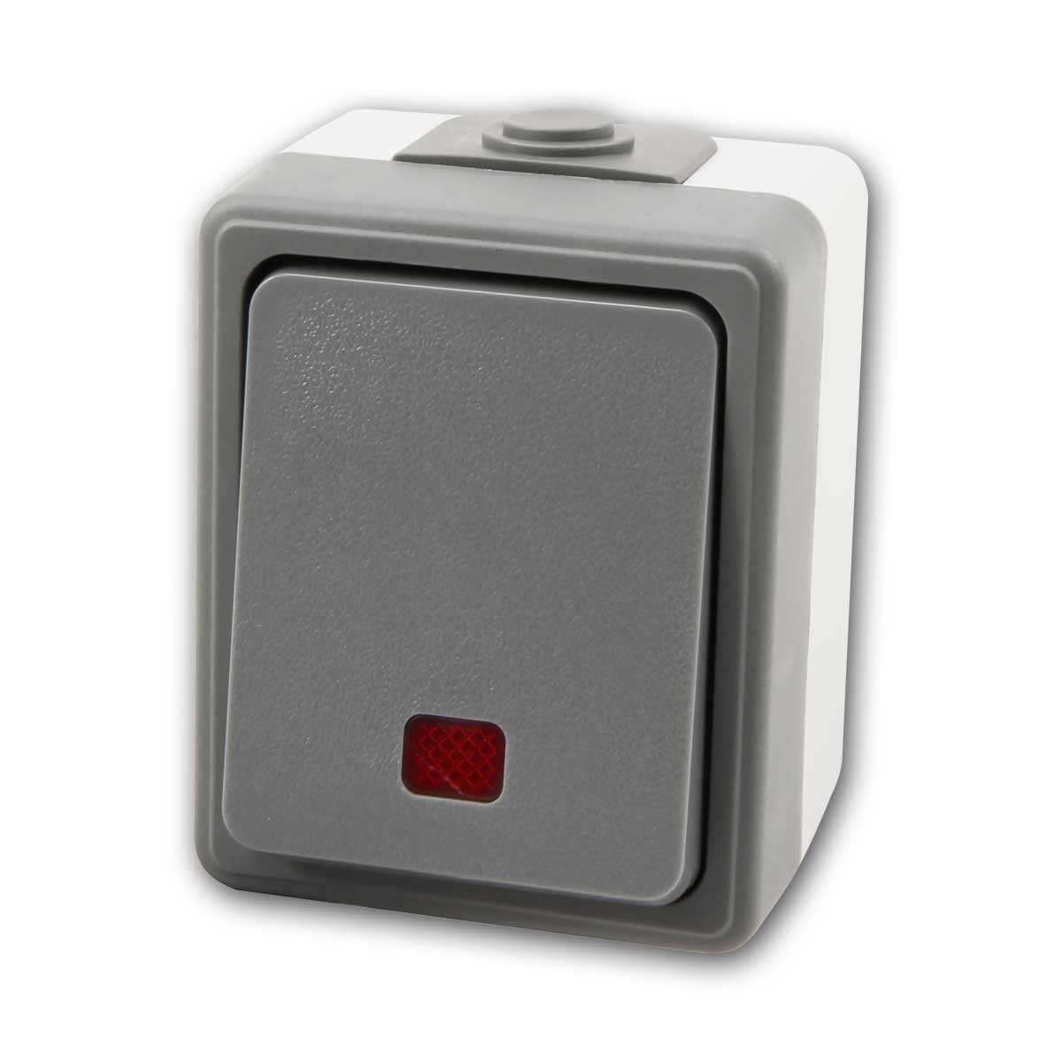 McPower Lichtschalter Feuchtraum Kontrollschalter "SECURE" 250V/10A IP44