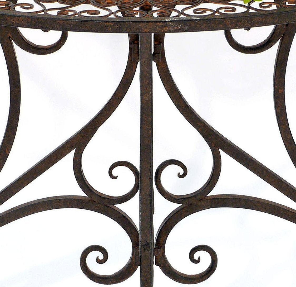 Wandtisch Eisen rustikal Metalltisch Halbrund WandkonsoleTisch B.90cm Antik-Look 