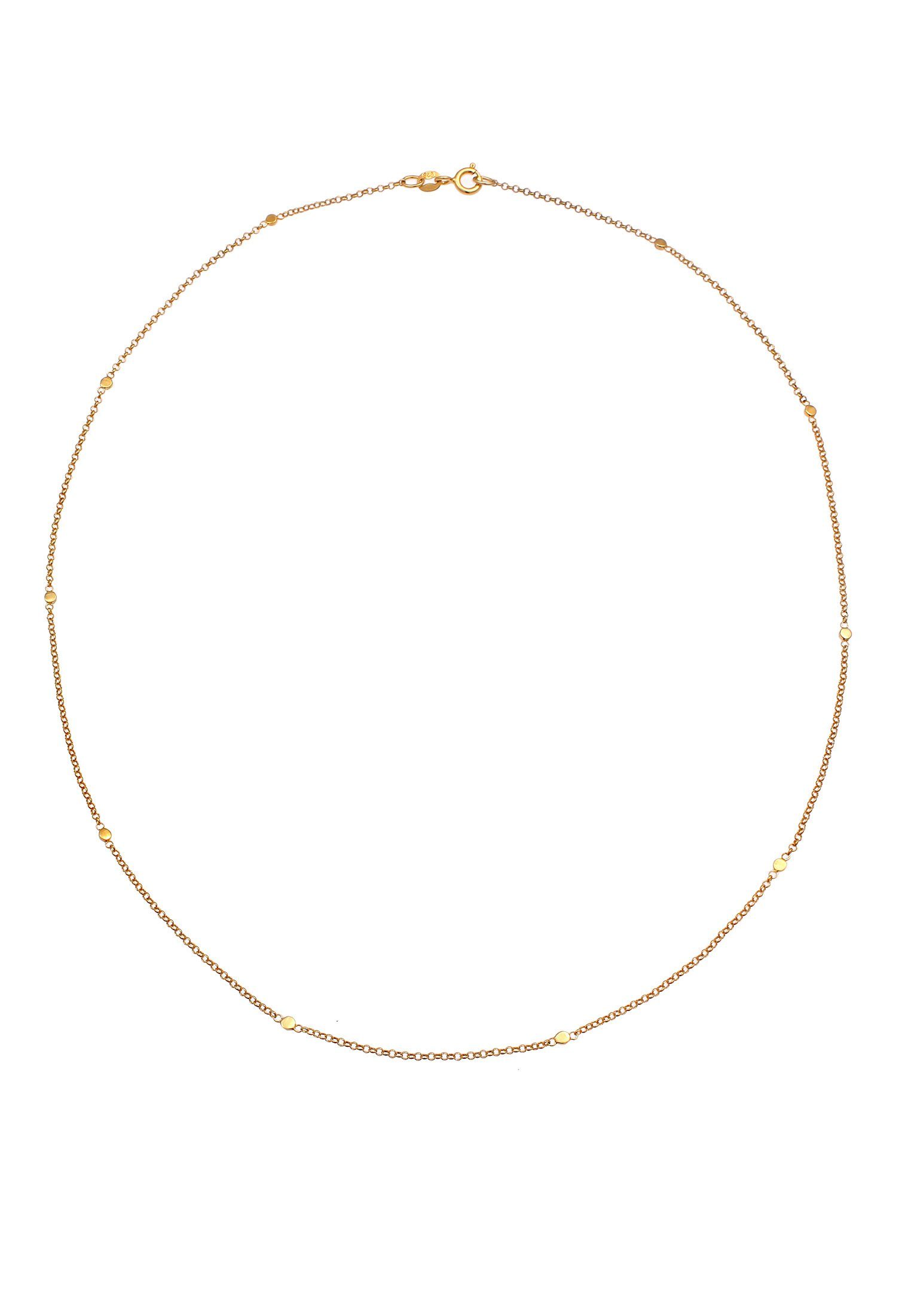 Elli Kette ohne Anhänger Basic Erbskette Coin Plättchen 925 Silber