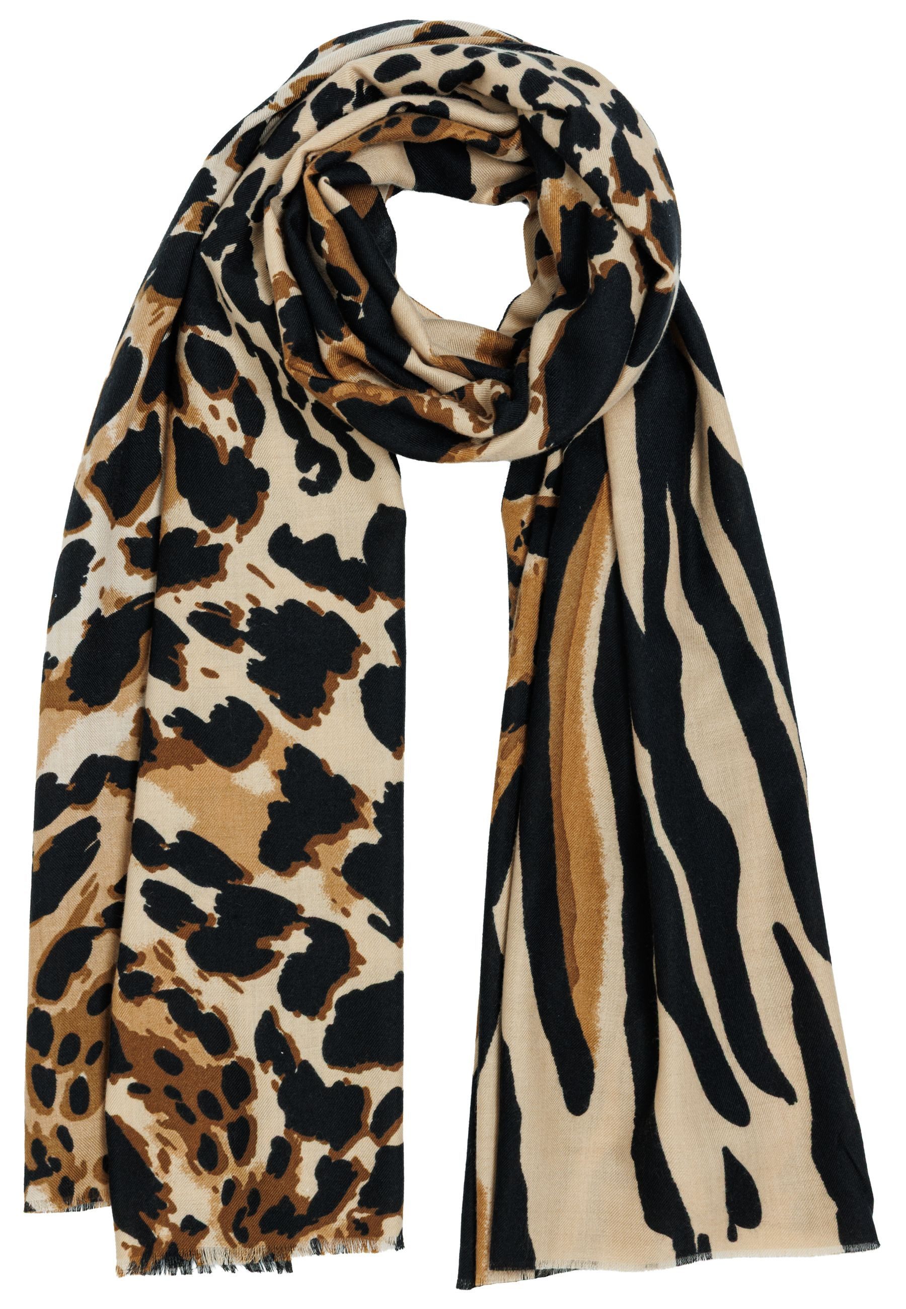 Caspar Modeschal warmer Damen Schal Halstuch Herbst Winter animal Print - SC549