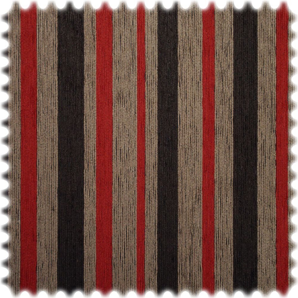 Heiro Stoff Chenille Möbelstoff Madrid Braun / Choco / Bordeaux, Meterware - Breite:140 cm