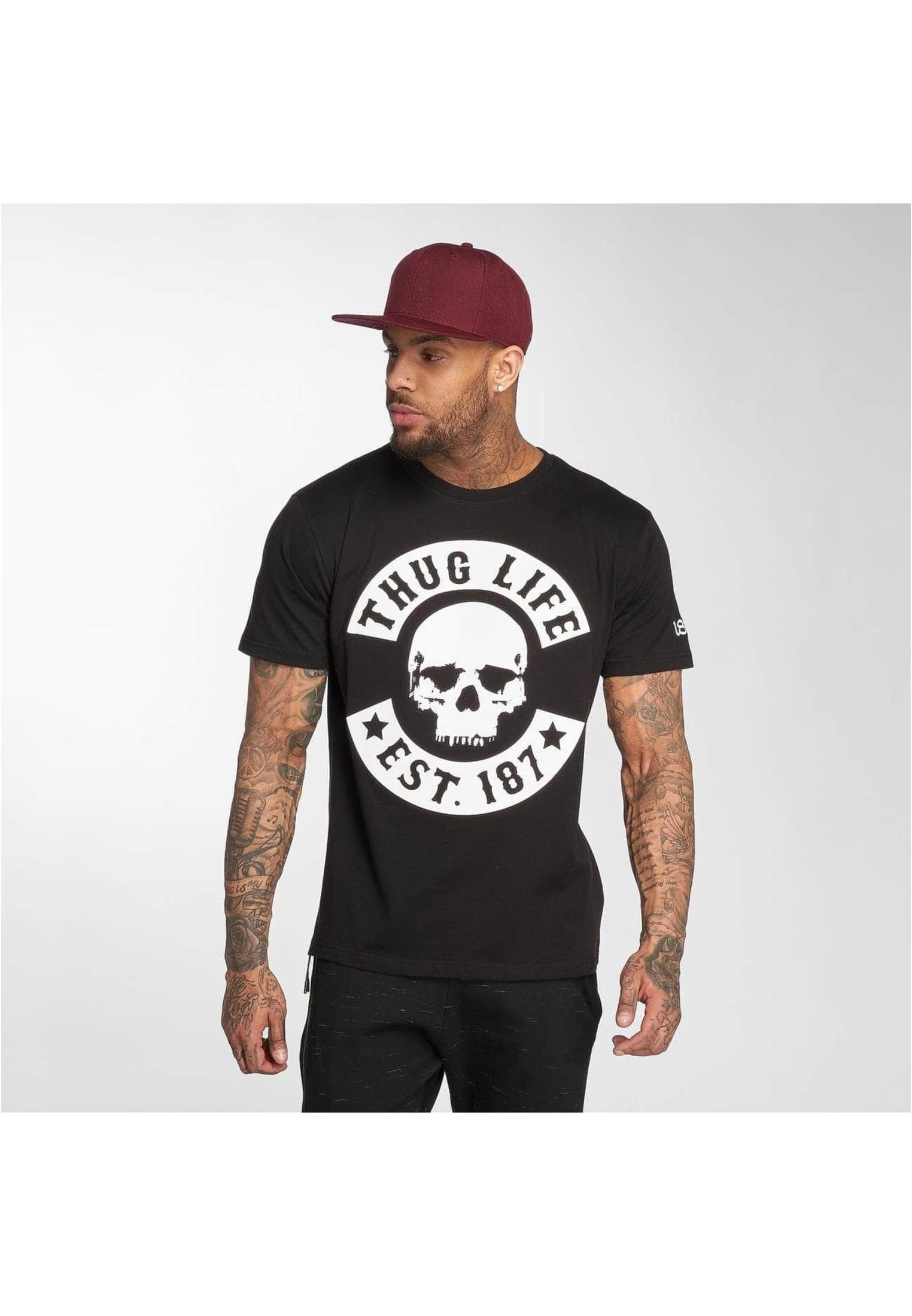 Thug Life Kurzarmshirt Herren B.Skull T-Shir (1-tlg) black