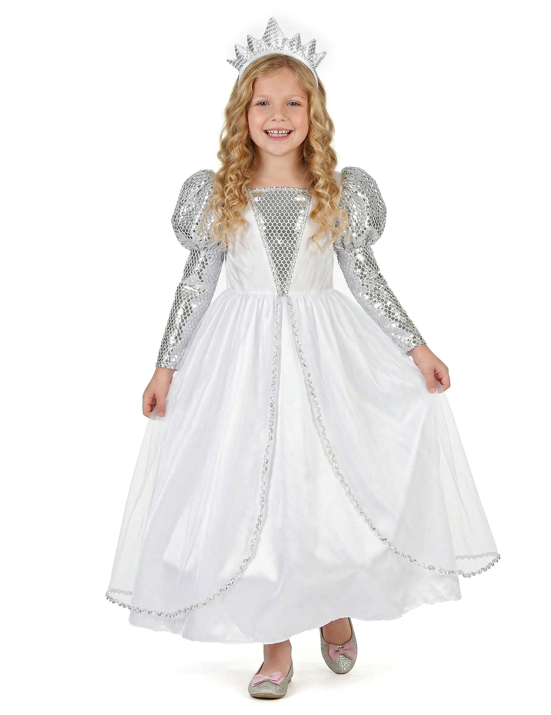 Kostüm Zarte Prinzessin Kinderkostüm weiß-silber