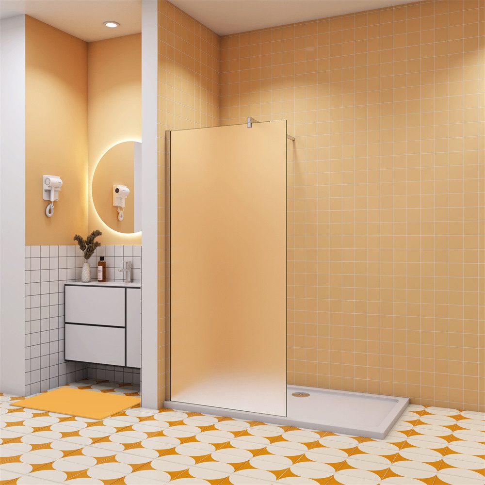Duschparadies Duschwand 10mm Milchglas Glaswand Walk in Dusche mit Stabilst günstig online kaufen