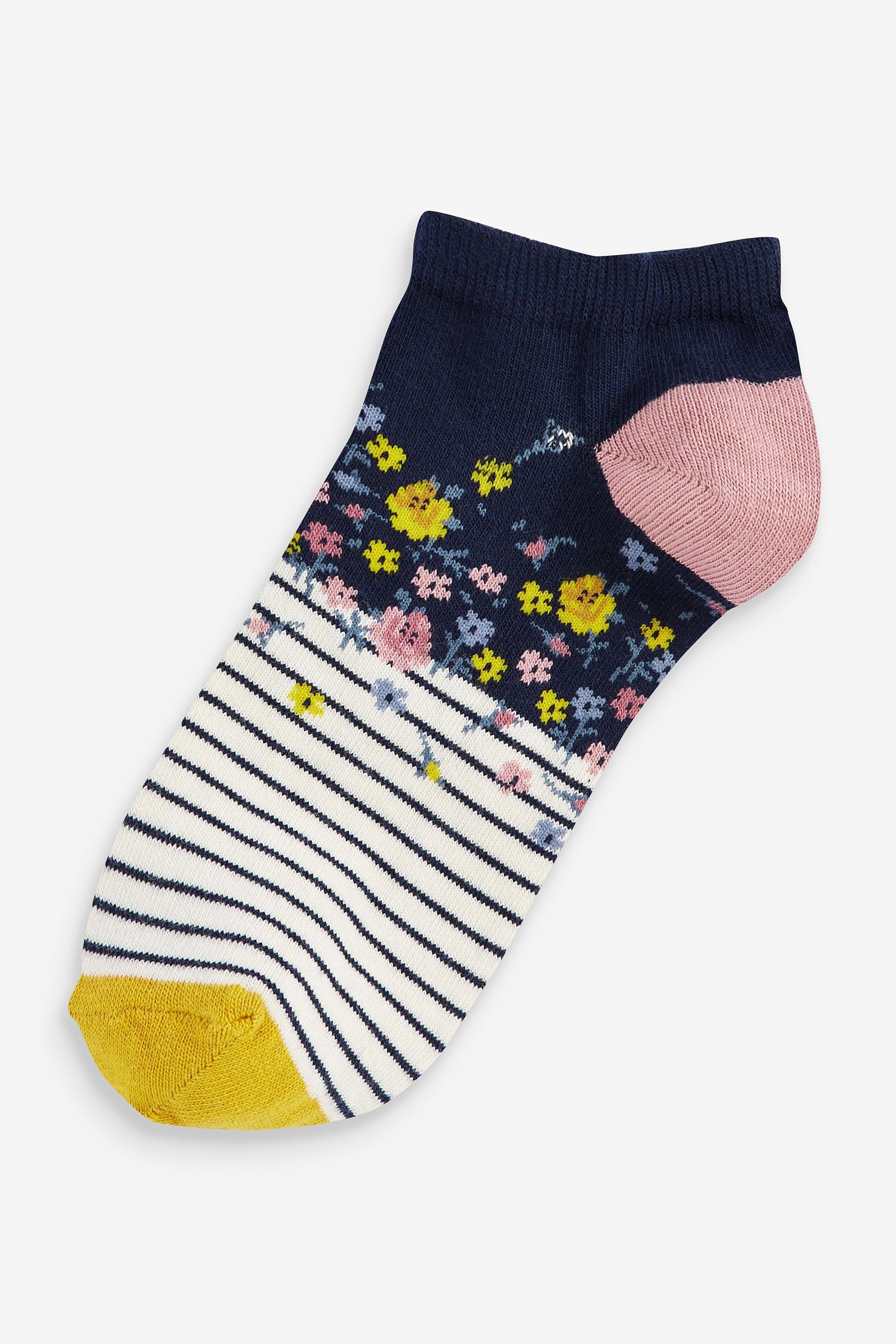 Wäsche/Bademode Socken Next Füßlinge Geblümte Sneaker-Socken, 5er-Pack