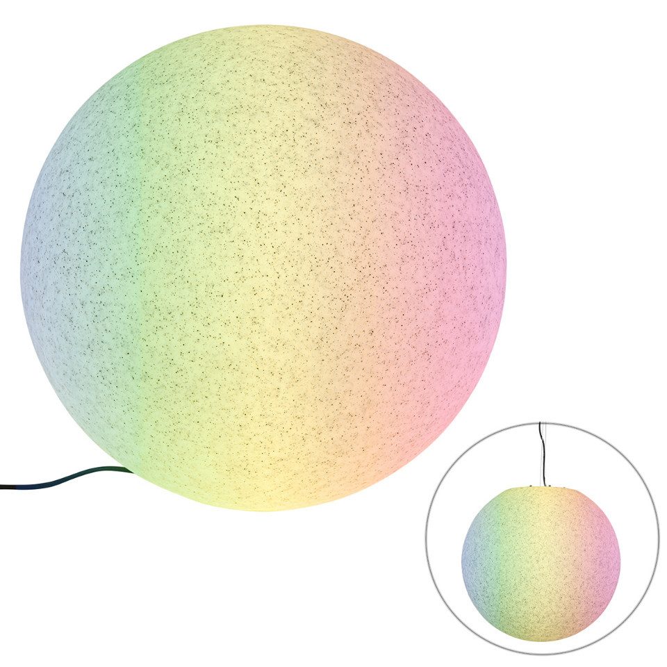 Qazqa Außen-Stehlampe Nura, Dimmbar, LED wechselbar, Extra-Warmweiß, QAZQA Außen Boden­leuchte, e27, Grau, Kunststoff, Modern