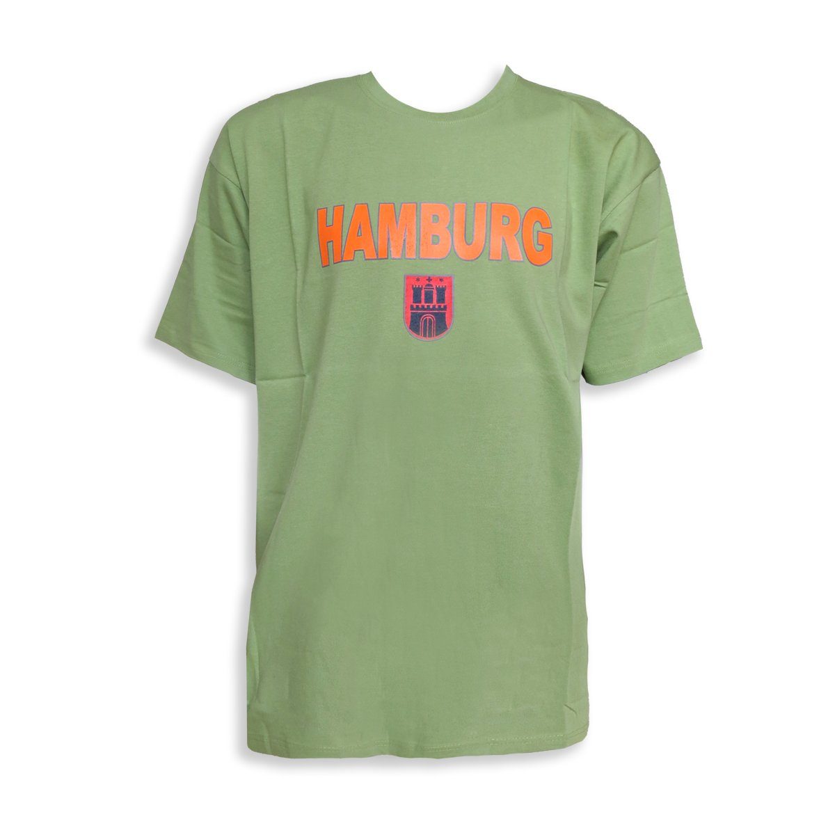 Sonia Originelli Baumwolle Wappen Classic" T-Shirt T-Shirt Herren "Hamburg hellgruen