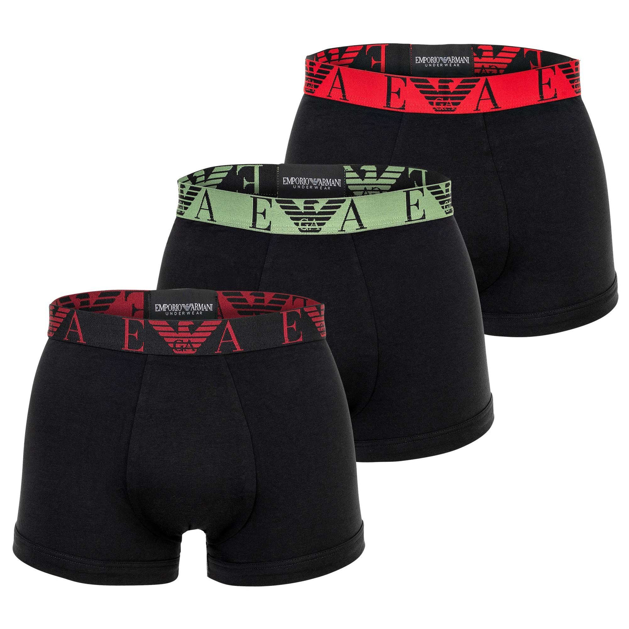 Emporio Armani Boxer Herren Boxershort 3er Pack Baumwolle BOLD MONOGRAM (Packung, 3er Pack)
