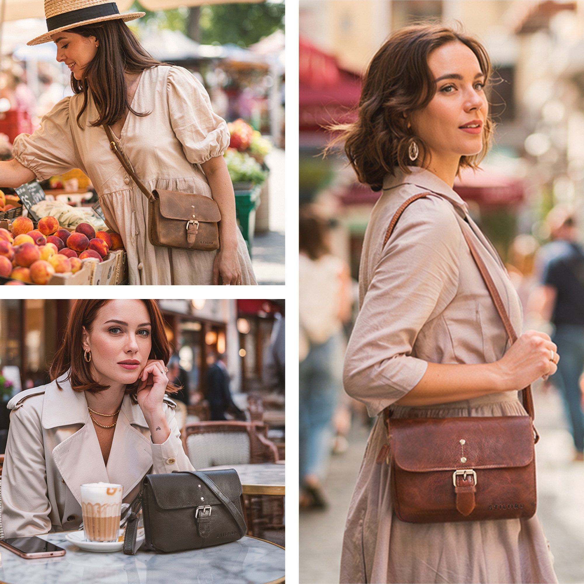 STILORD Handtasche "Belle" Elegante Umhängetasche Damen klein Leder Abendtasche