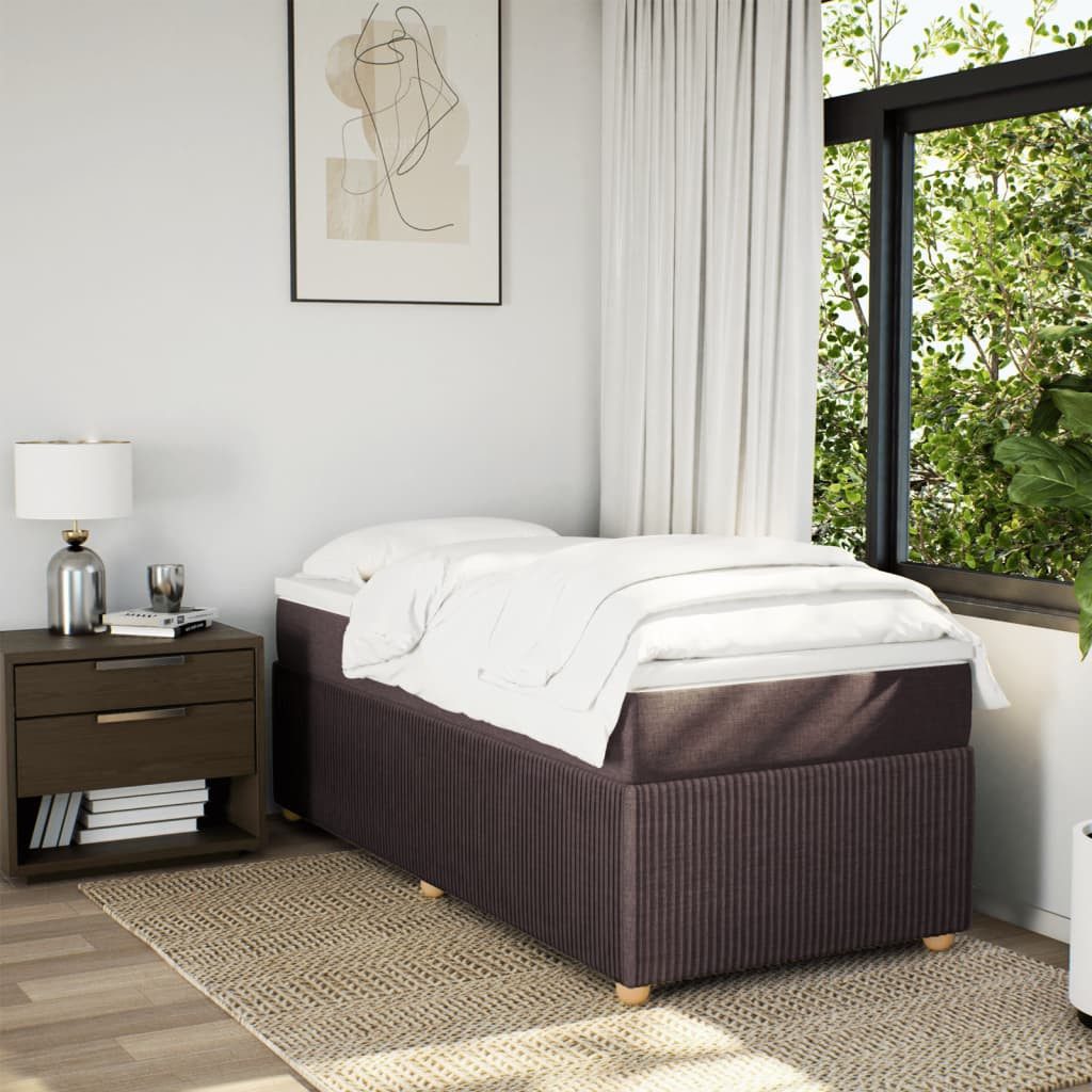 vidaXL Bett Boxspringbett mit Matratze Dunkelbraun günstig online kaufen
