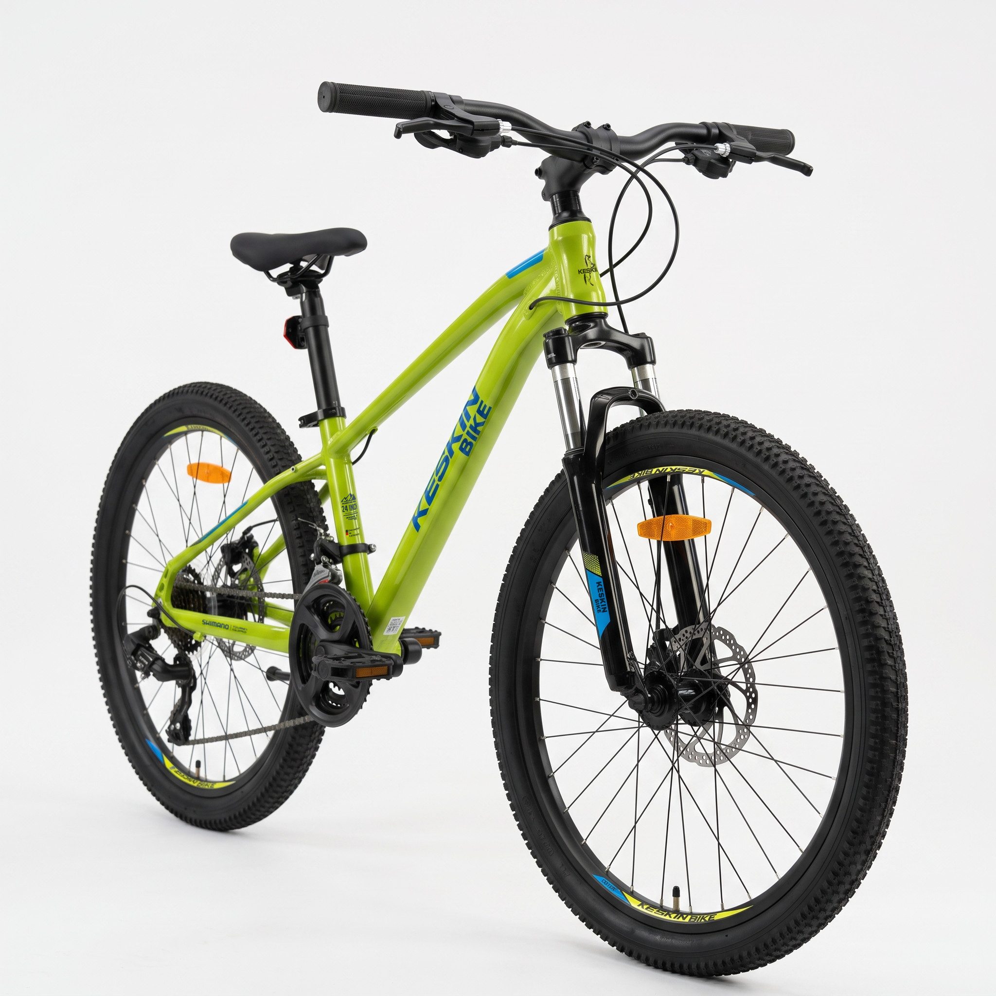 Keskin eBike Mountainbike Keskin MTB1 – 24 Zoll Mountainbike – leichter Aluminium-Rahmen, 21 Gang Shimano RD-TY300/EF500 Schaltwerk, Kettenschaltung, (Aluminiumrahmen, mechanischen Scheibenbremsen), mit 24"x 2,35" Luftreifen ideal für Gelände und Alltag