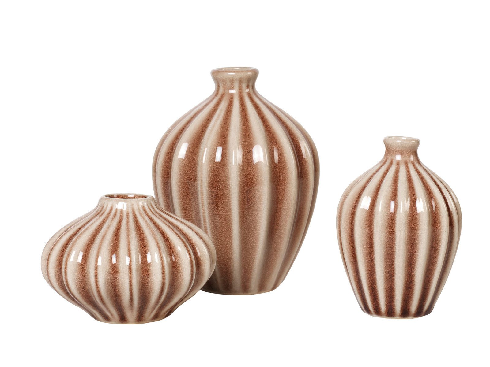 Broste Copenhagen Dekovase Amalie Vase Fawn braun 3tlg (Vasen)