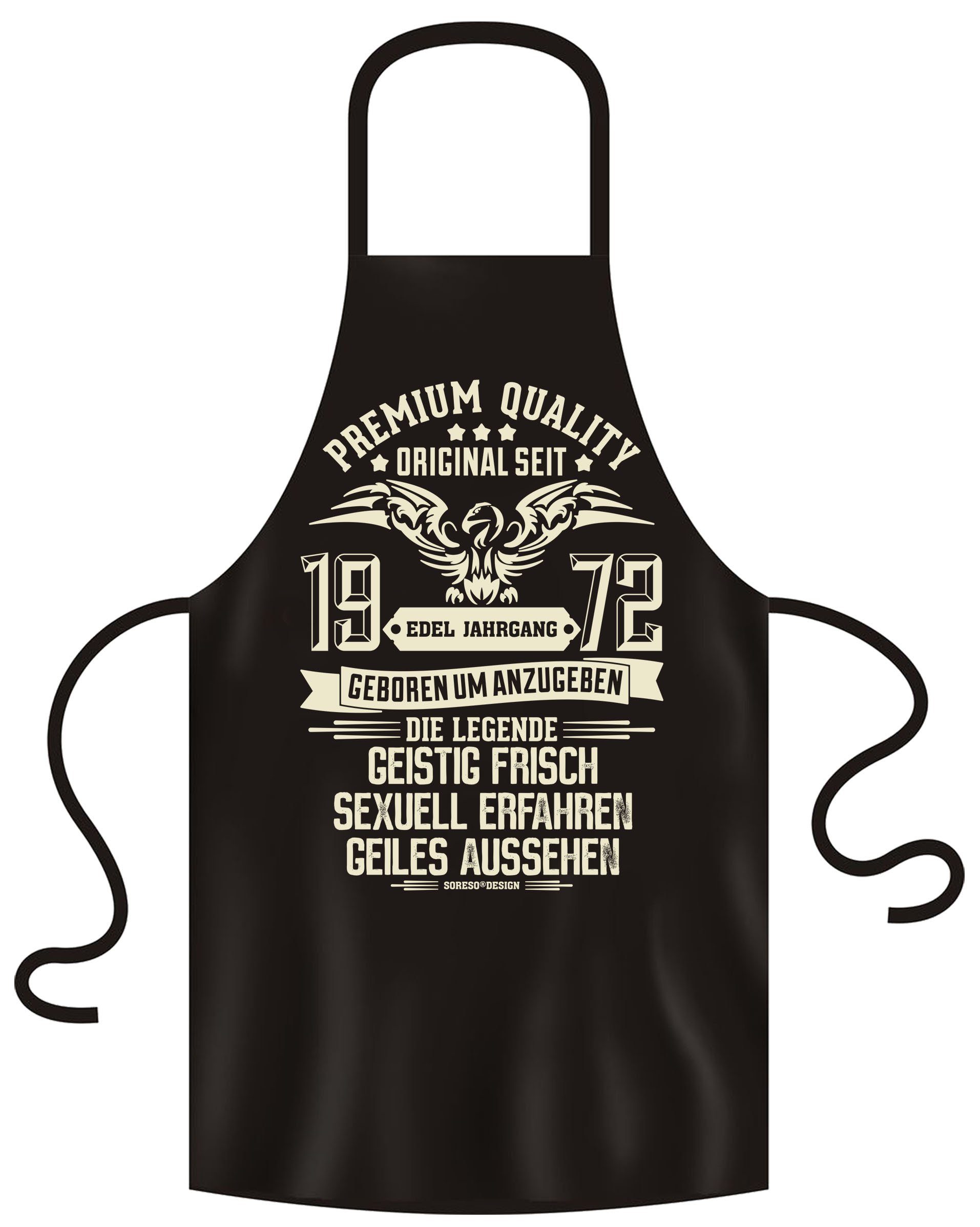 Soreso® Grillschürze Zum 50. Geburtstag, Jahrgang 1972, Lustige
