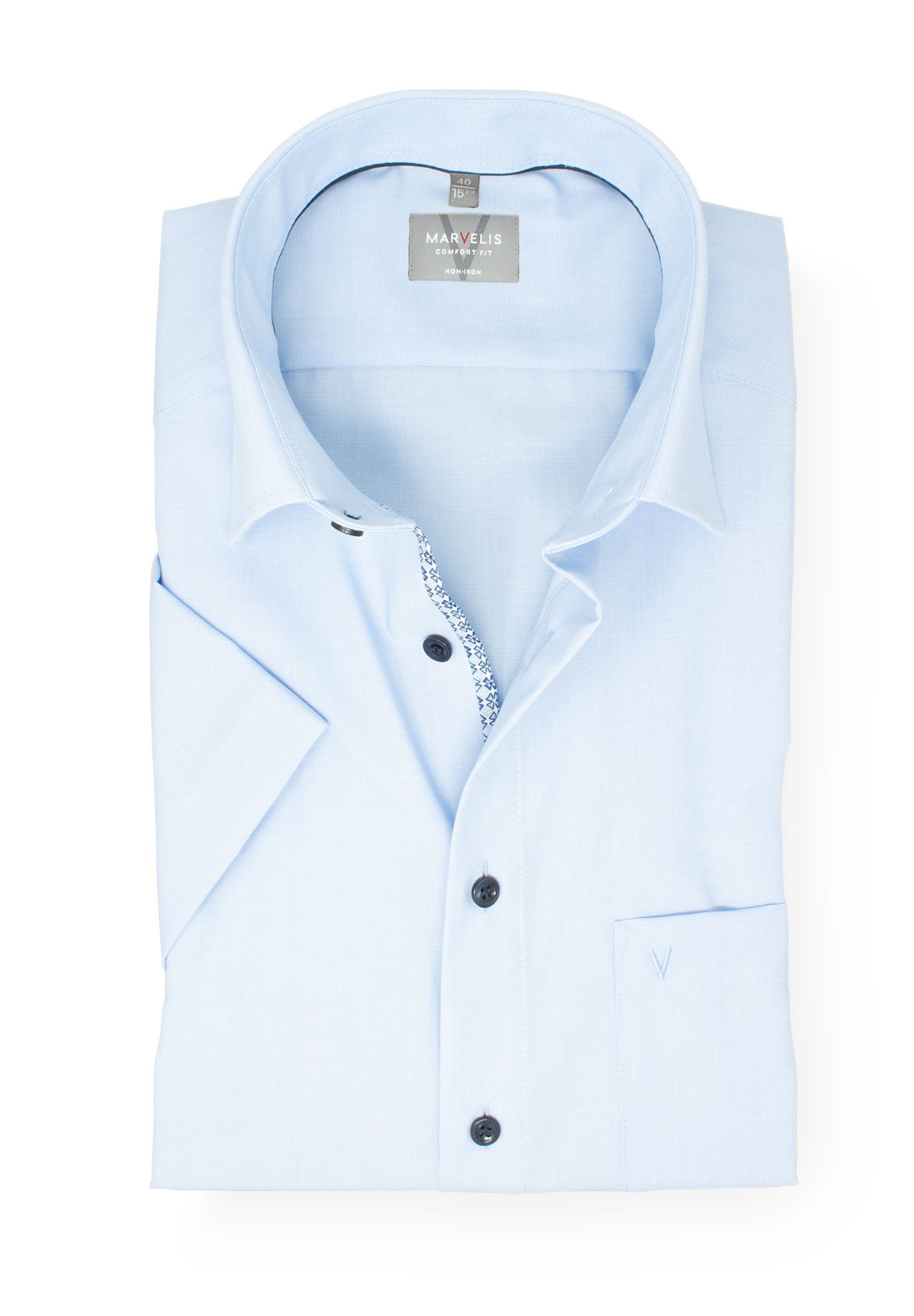 MARVELIS Kurzarmhemd Comfort Fit bequeme Schnittführung günstig online kaufen